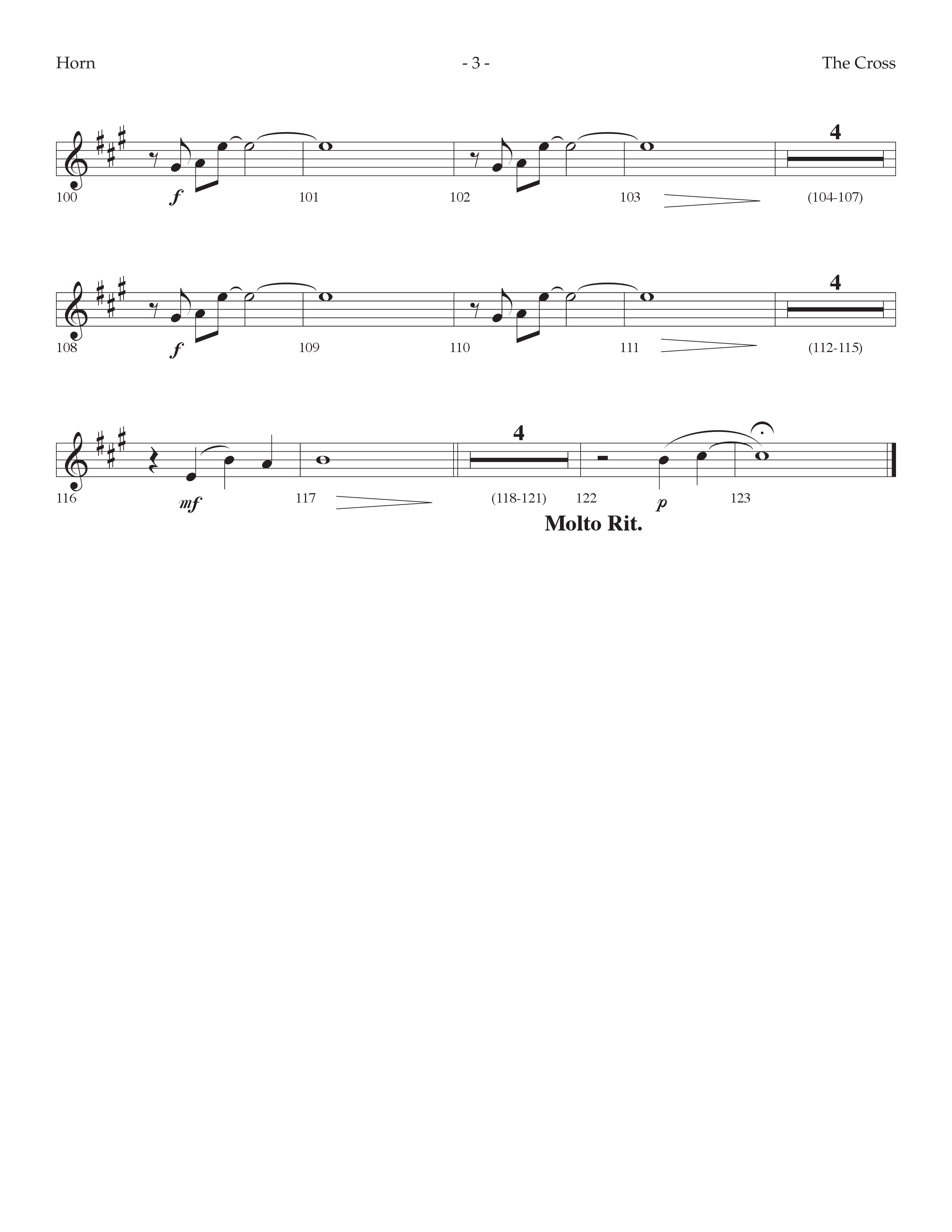 The Cross (with At The Cross, There Is A Fountain, The Wonderful Cross) (Choral Anthem SATB) French Horn (Lifeway Choral / Arr. Dennis Allen)