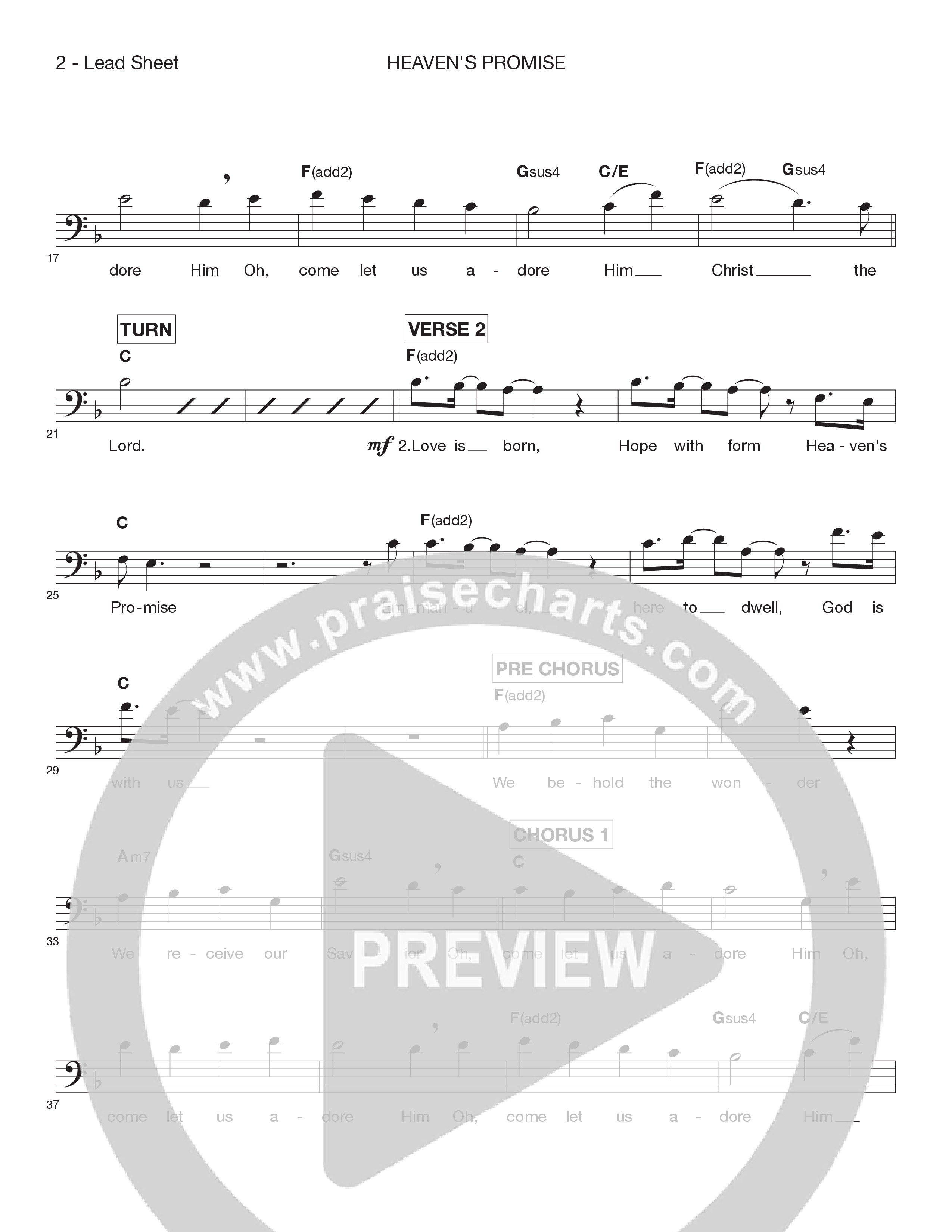 Heaven's Promise Lead Sheet Melody (Victory House Worship)