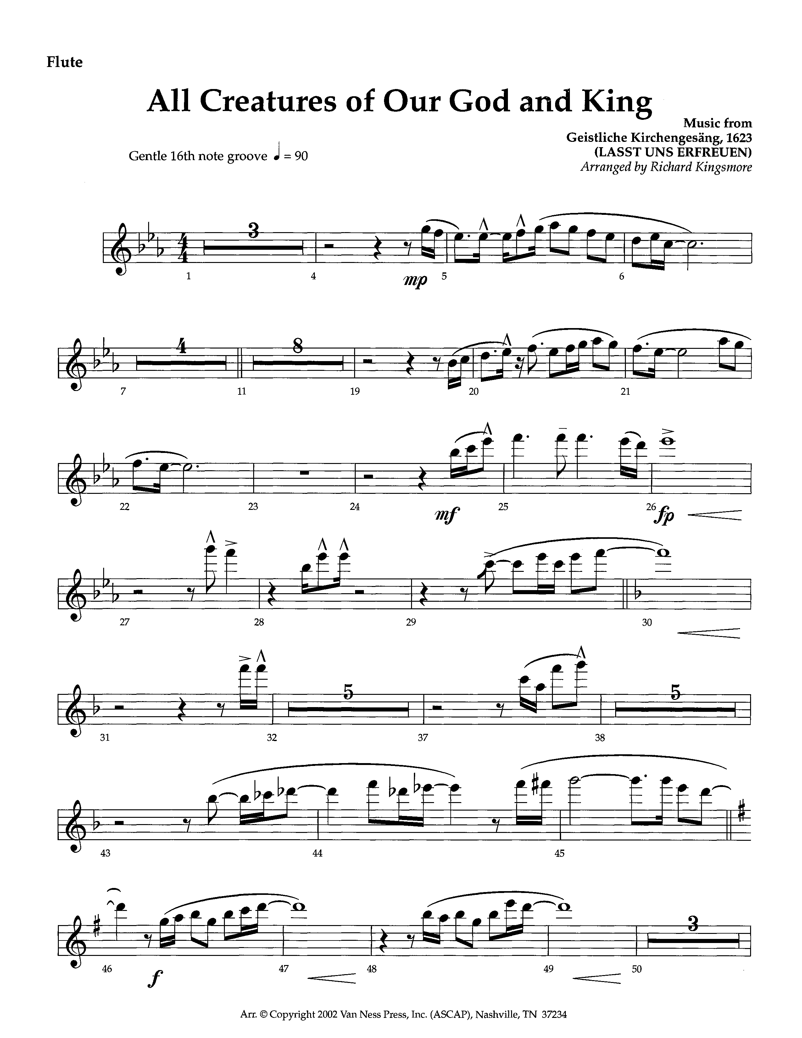 All Creatures Of Our God And King (Instrumental) Flute (Lifeway Worship / Arr. Richard Kingsmore)