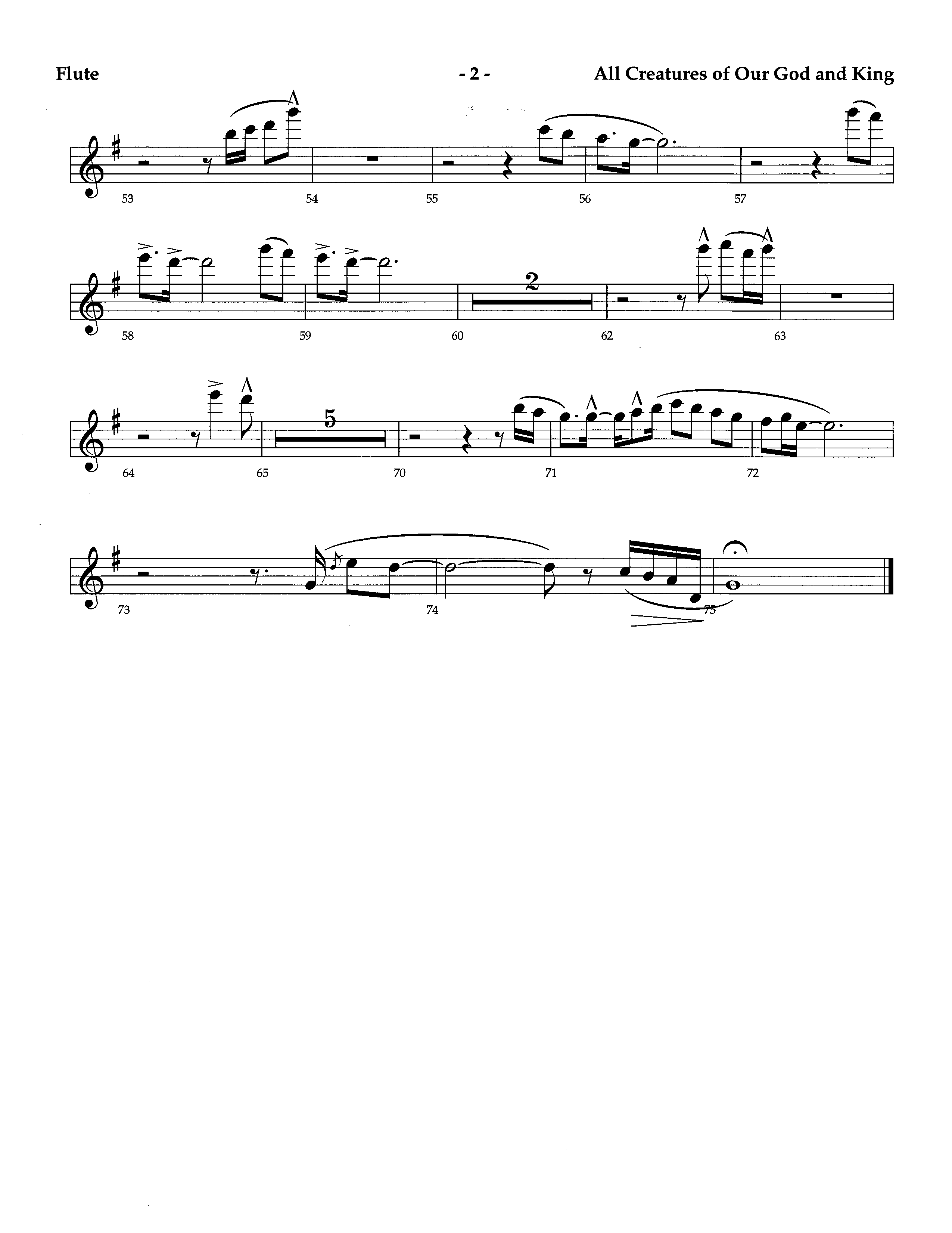 All Creatures Of Our God And King (Instrumental) Flute (Lifeway Worship / Arr. Richard Kingsmore)