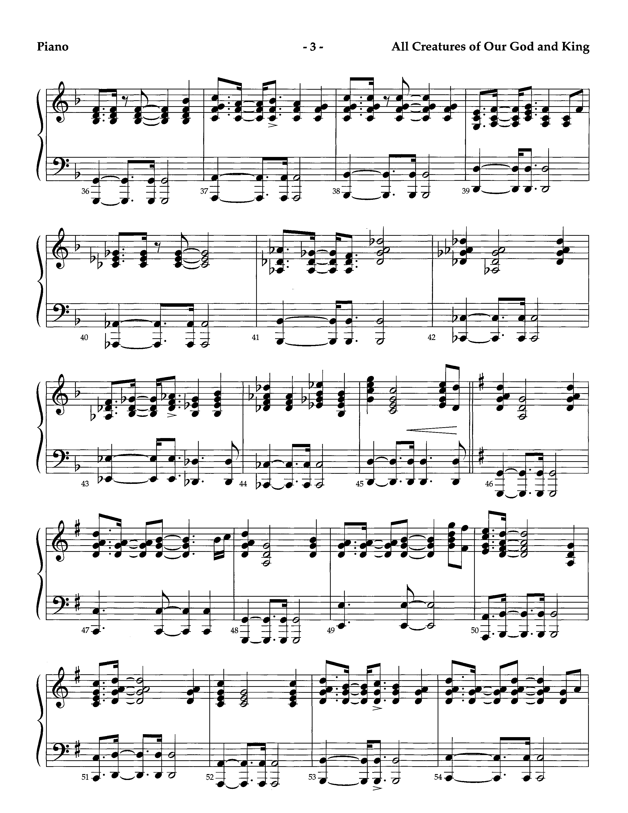 All Creatures Of Our God And King (Instrumental) Piano Sheet (Lifeway Worship / Arr. Richard Kingsmore)