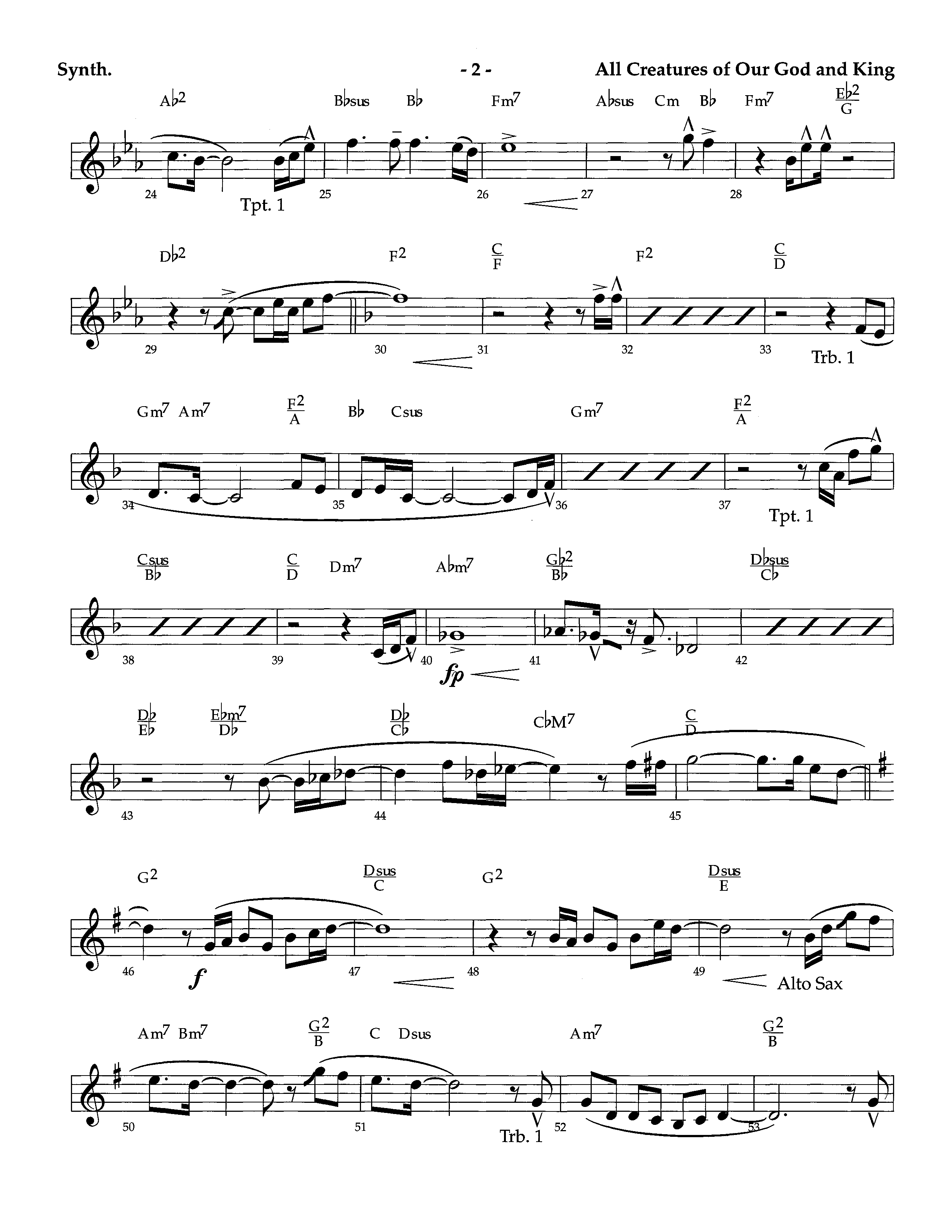 All Creatures Of Our God And King (Instrumental) Synth (Lifeway Worship / Arr. Richard Kingsmore)