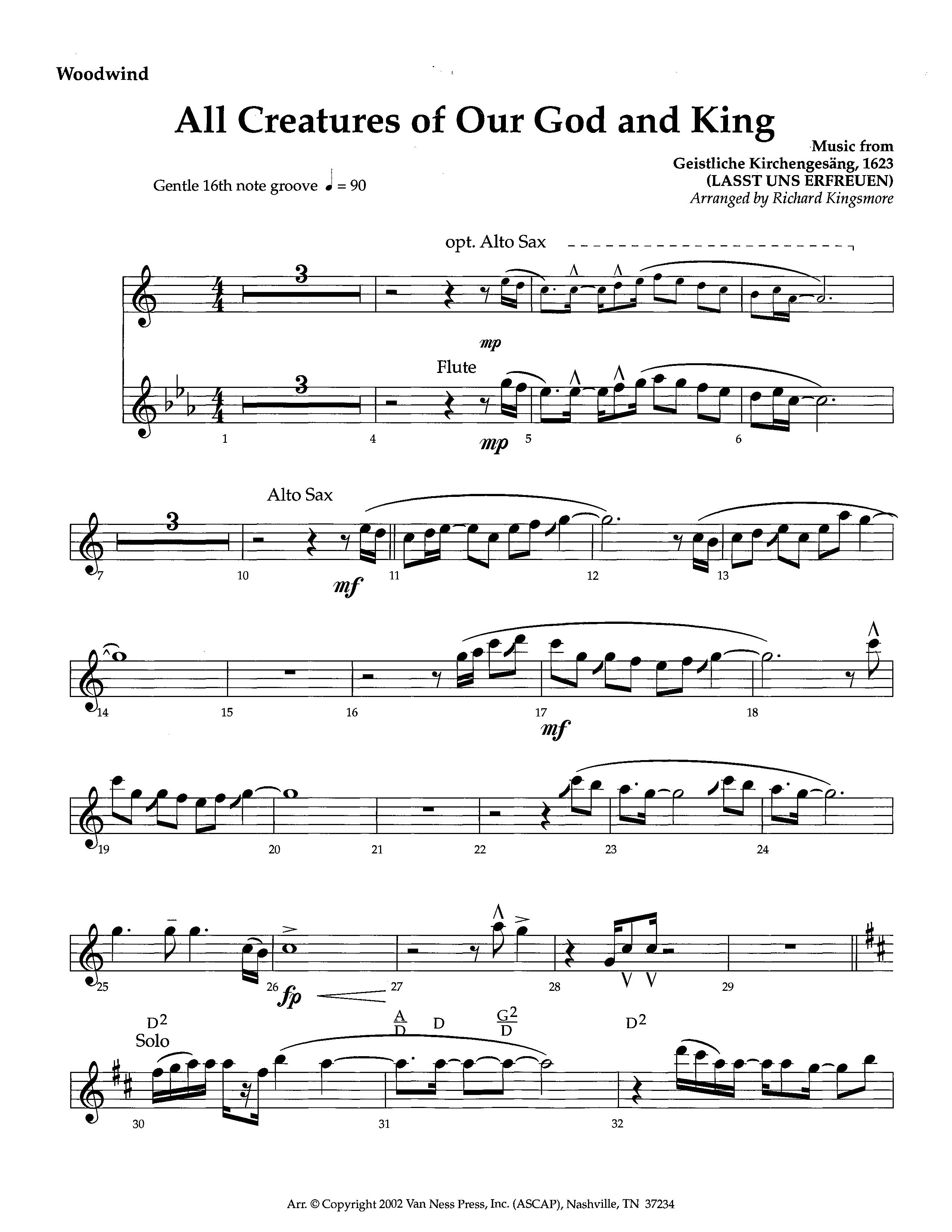 All Creatures Of Our God And King (Instrumental) Winds (Lifeway Worship / Arr. Richard Kingsmore)