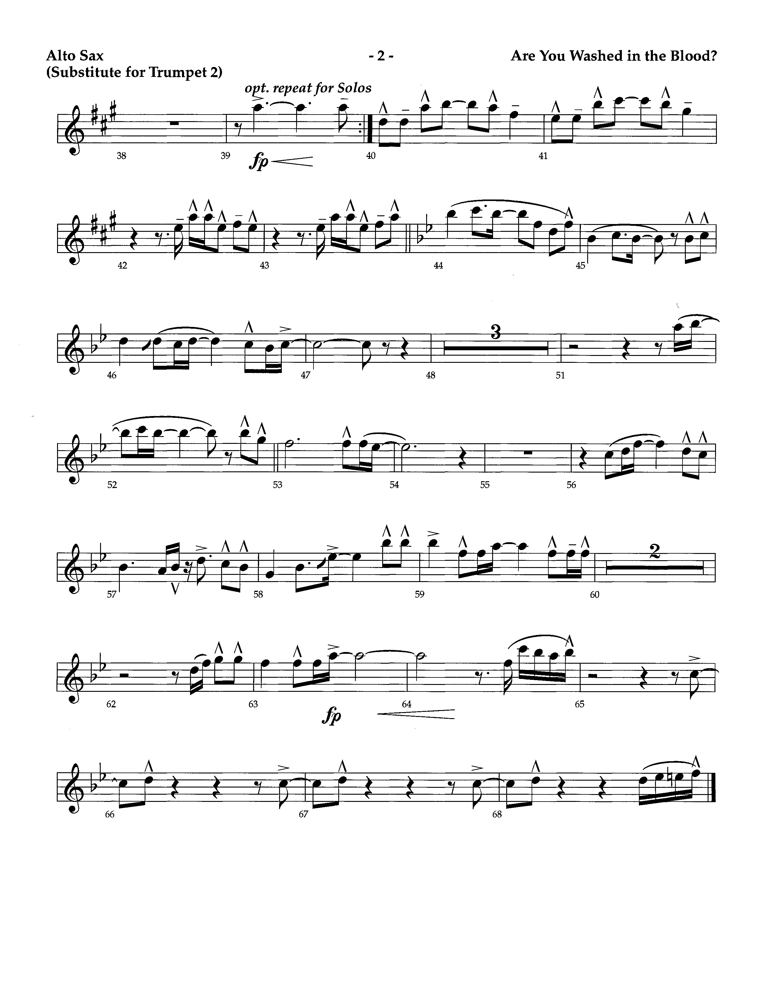 Are You Washed In The Blood (Instrumental) Alto Sax (Lifeway Worship / Arr. Richard Kingsmore)