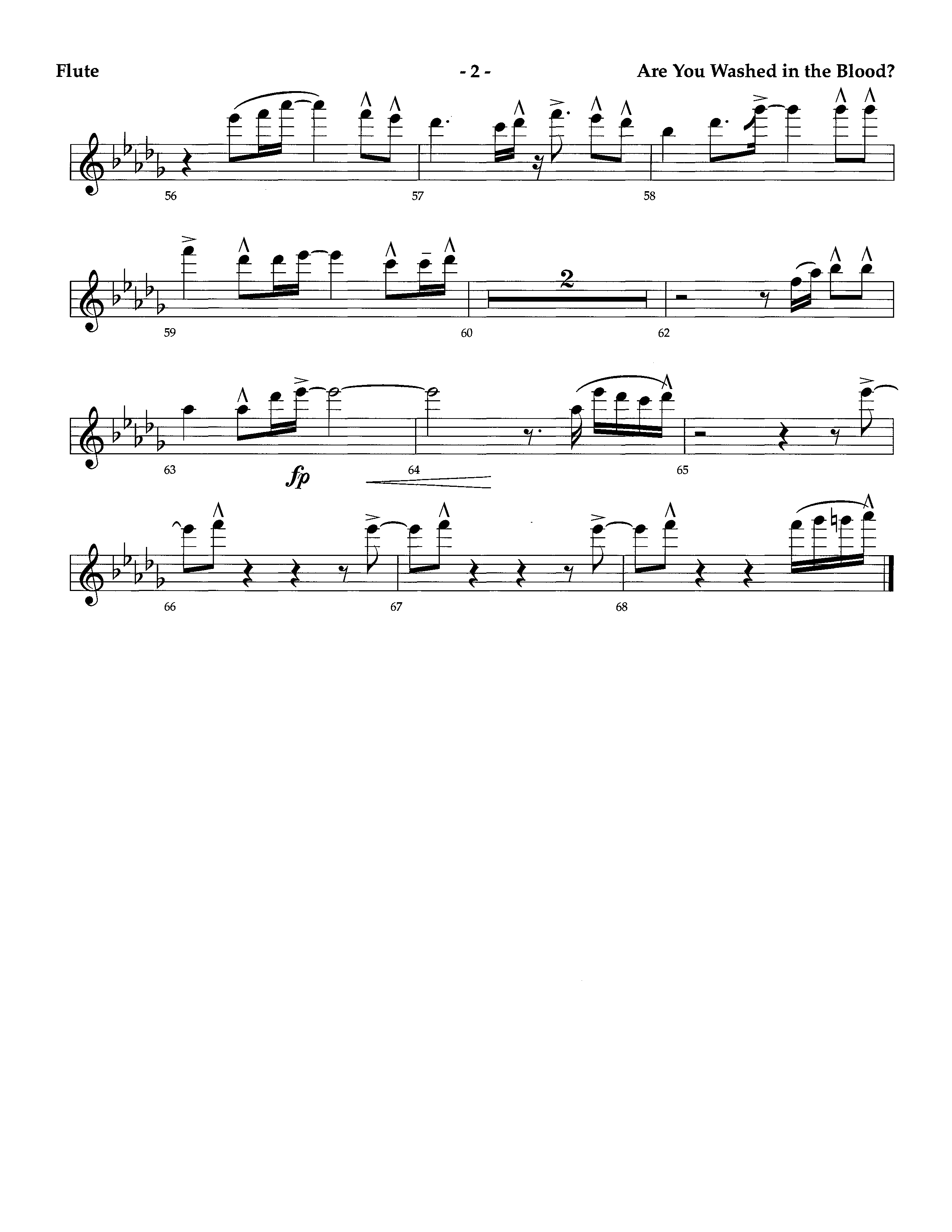 Are You Washed In The Blood (Instrumental) Flute (Lifeway Worship / Arr. Richard Kingsmore)