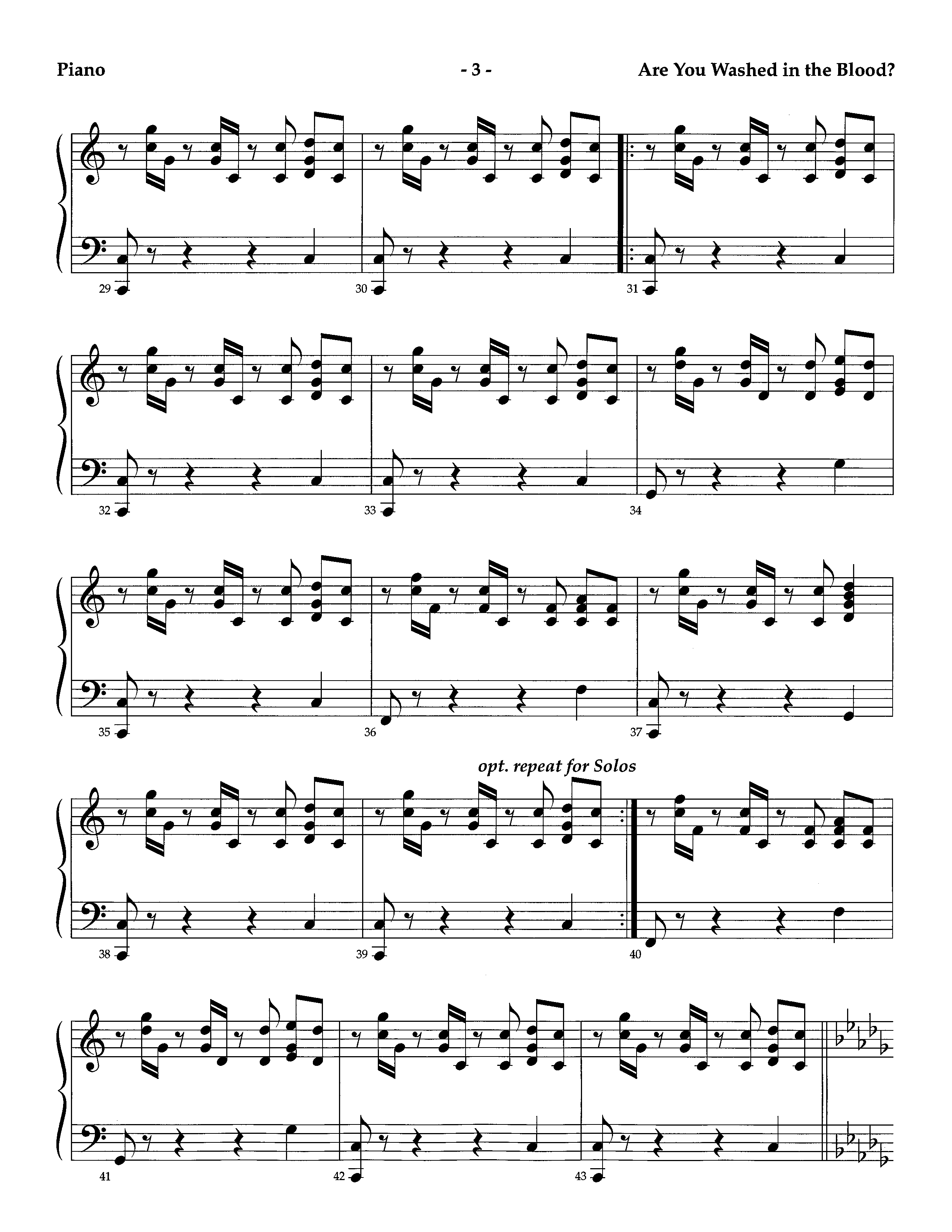 Are You Washed In The Blood (Instrumental) Piano Sheet (Lifeway Worship / Arr. Richard Kingsmore)