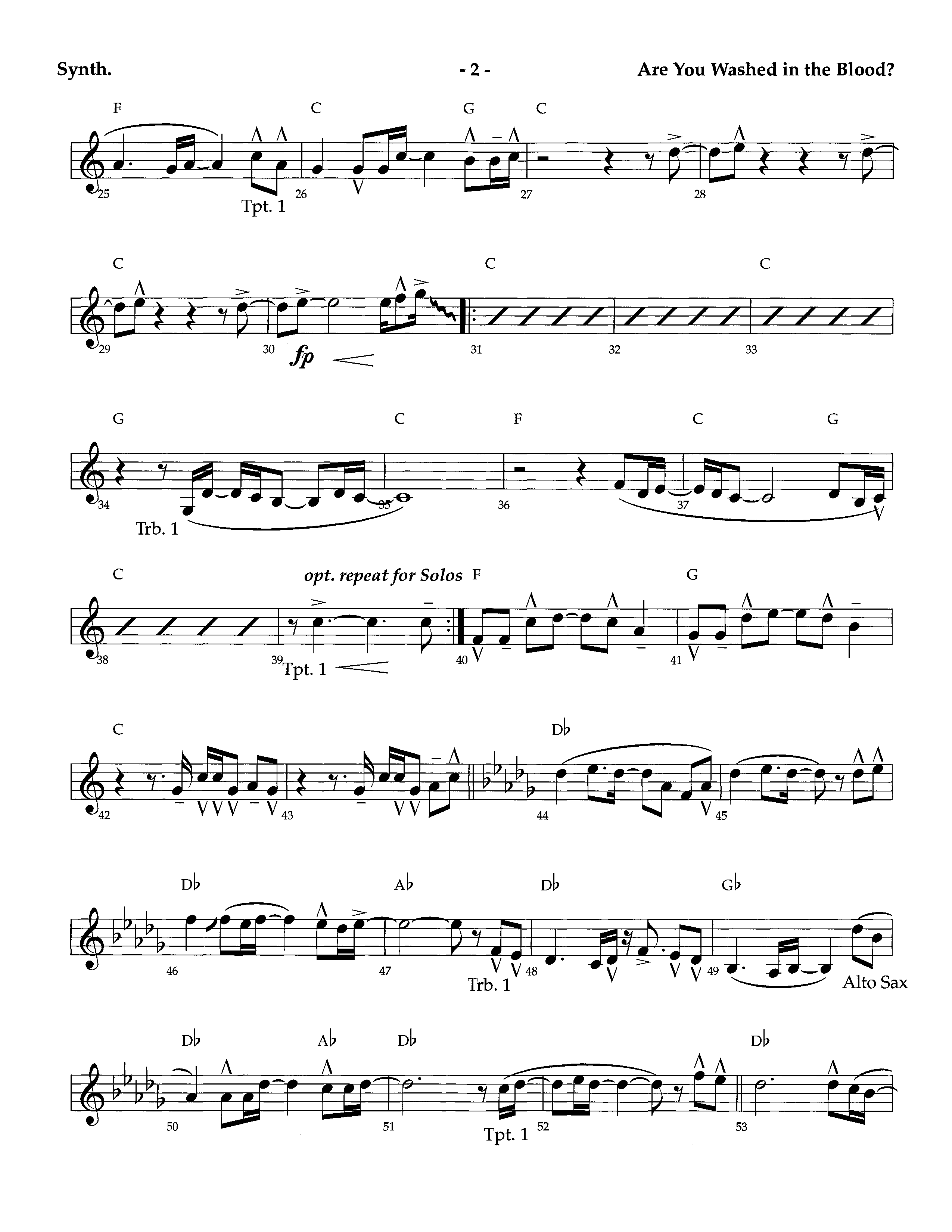 Are You Washed In The Blood (Instrumental) Synth (Lifeway Worship / Arr. Richard Kingsmore)