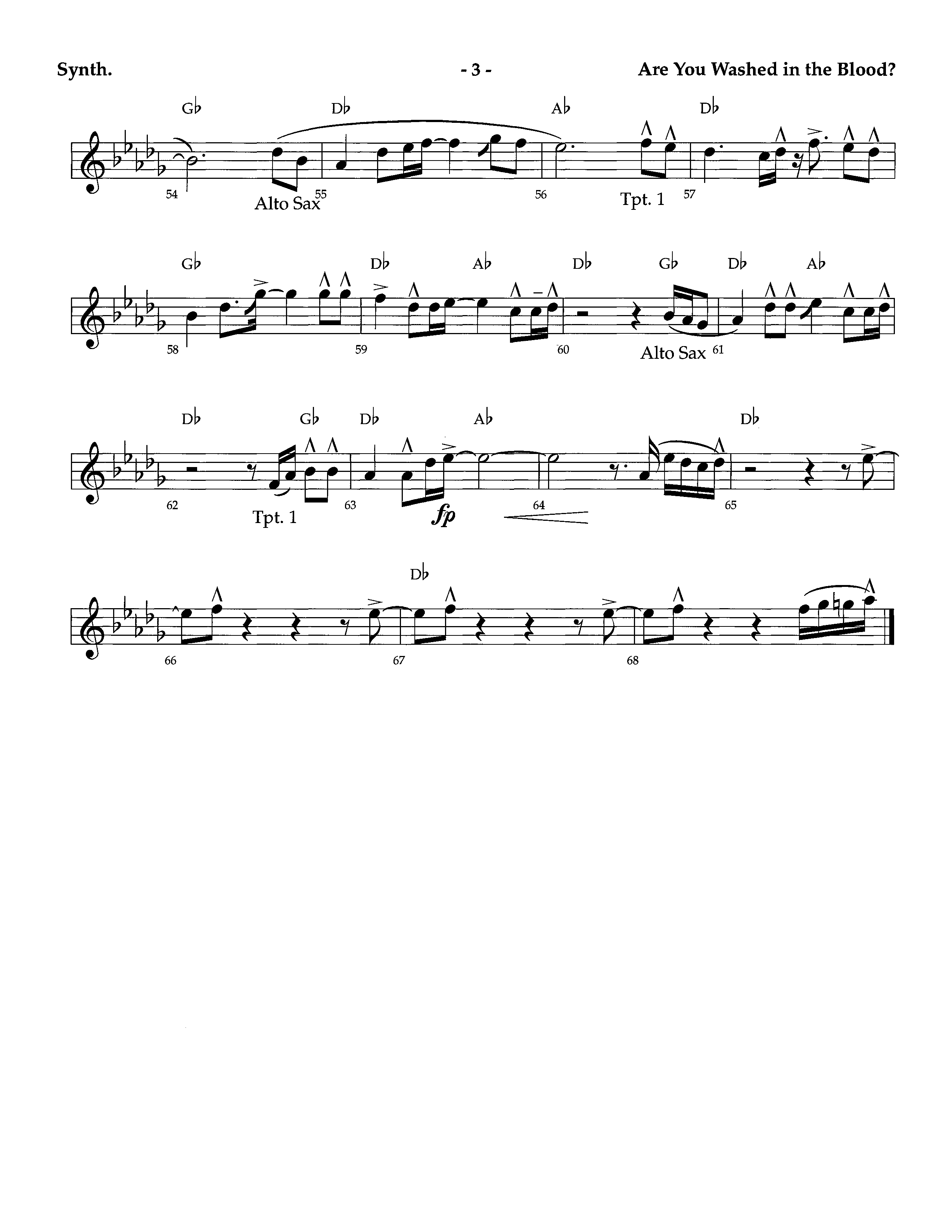 Are You Washed In The Blood (Instrumental) Synth (Lifeway Worship / Arr. Richard Kingsmore)