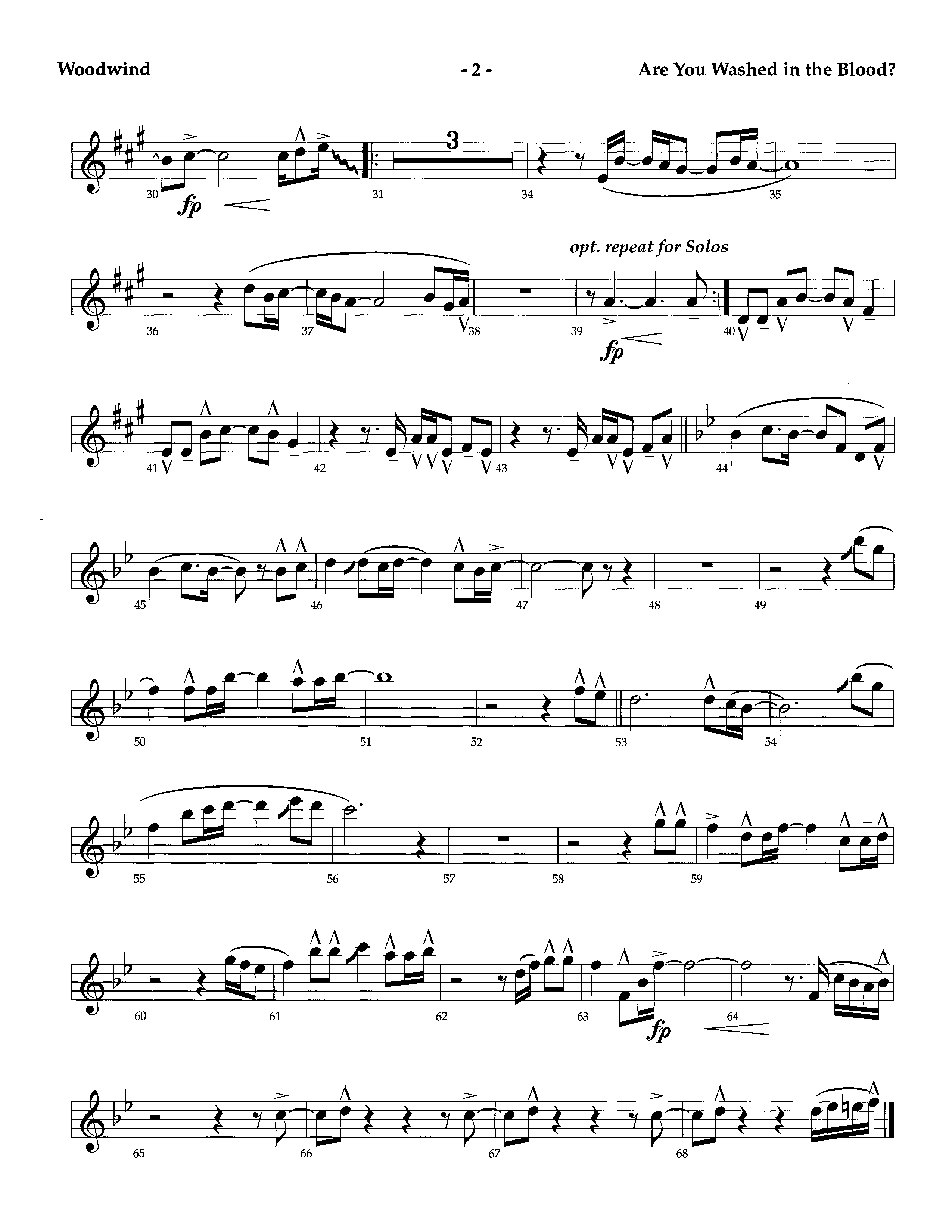 Are You Washed In The Blood (Instrumental) Winds (Lifeway Worship / Arr. Richard Kingsmore)