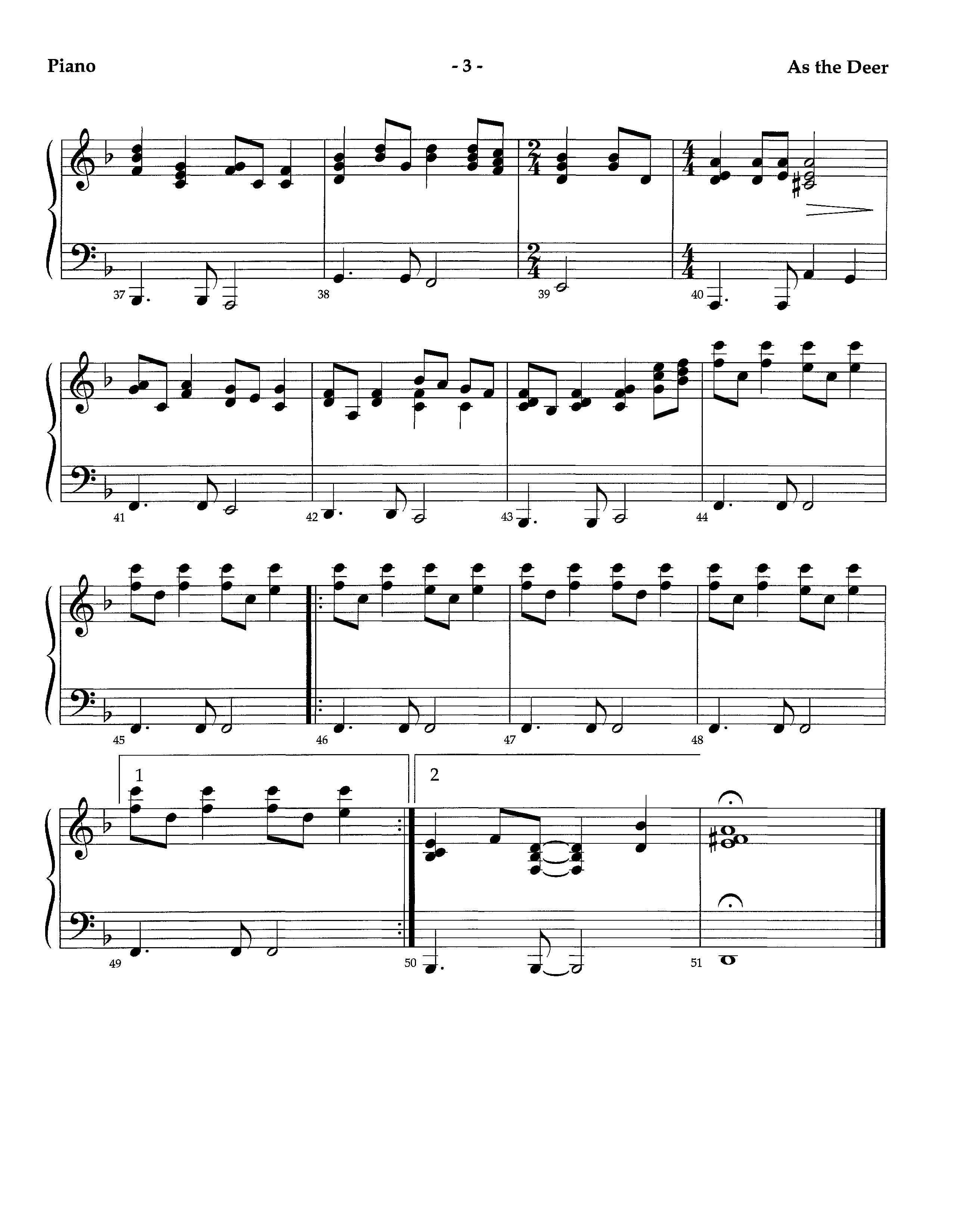 As The Deer (Instrumental) Piano Sheet (Lifeway Worship / Arr. Richard Kingsmore)