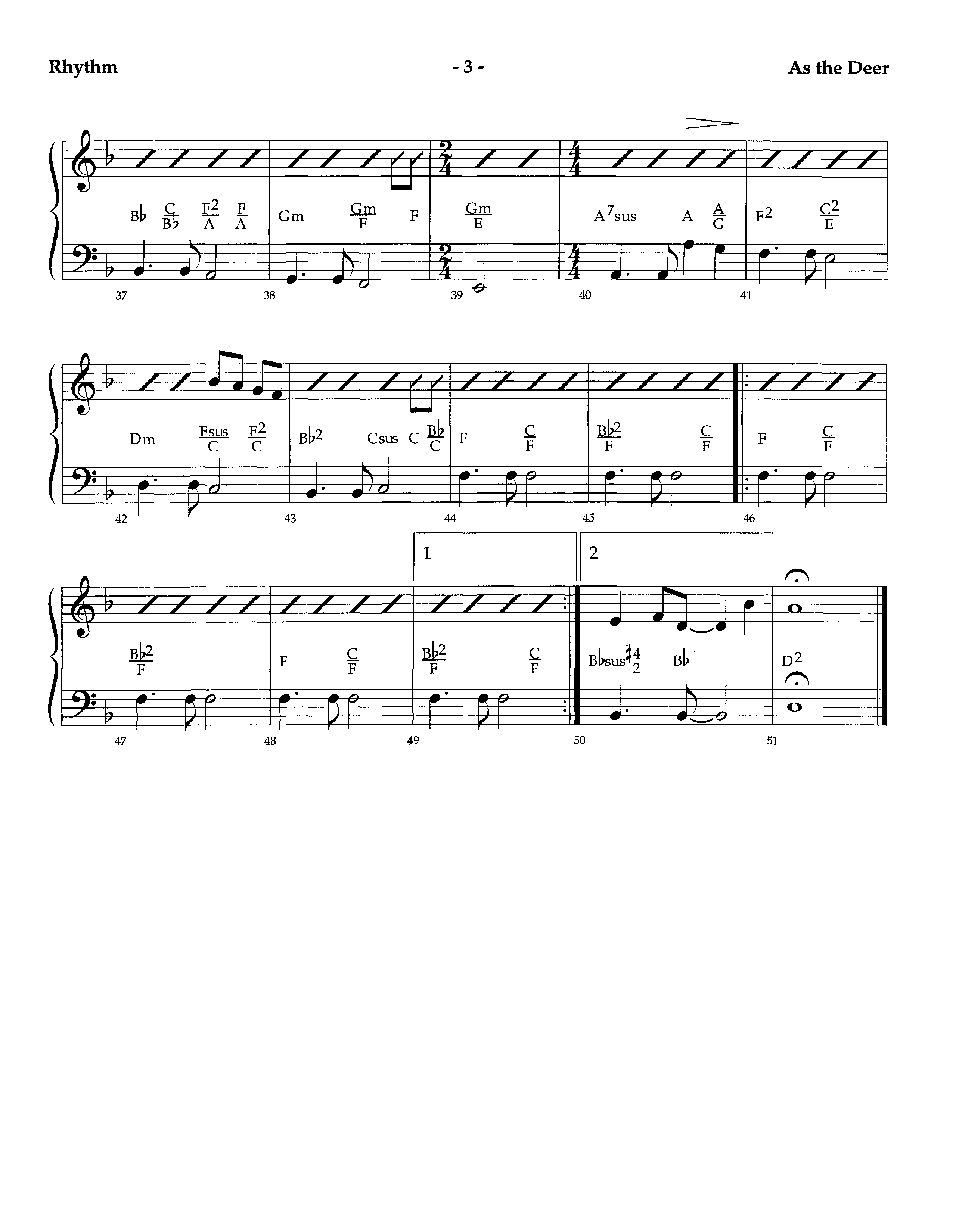 As The Deer (Instrumental) Rhythm Chart (Lifeway Worship / Arr. Richard Kingsmore)