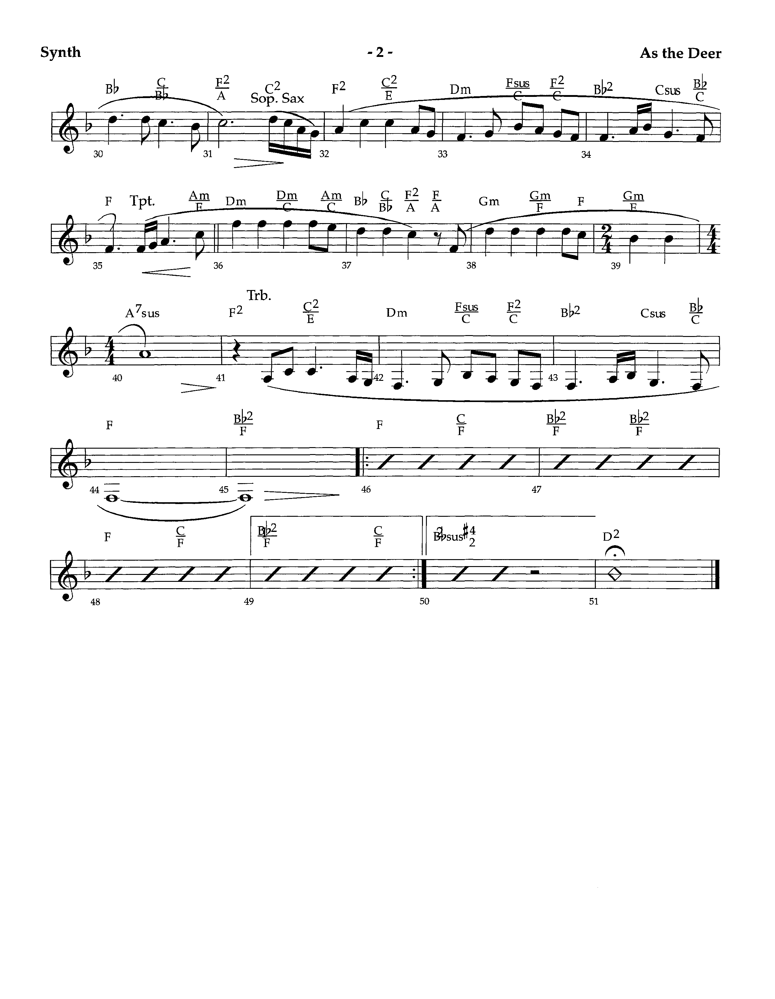 As The Deer (Instrumental) Synth (Lifeway Worship / Arr. Richard Kingsmore)