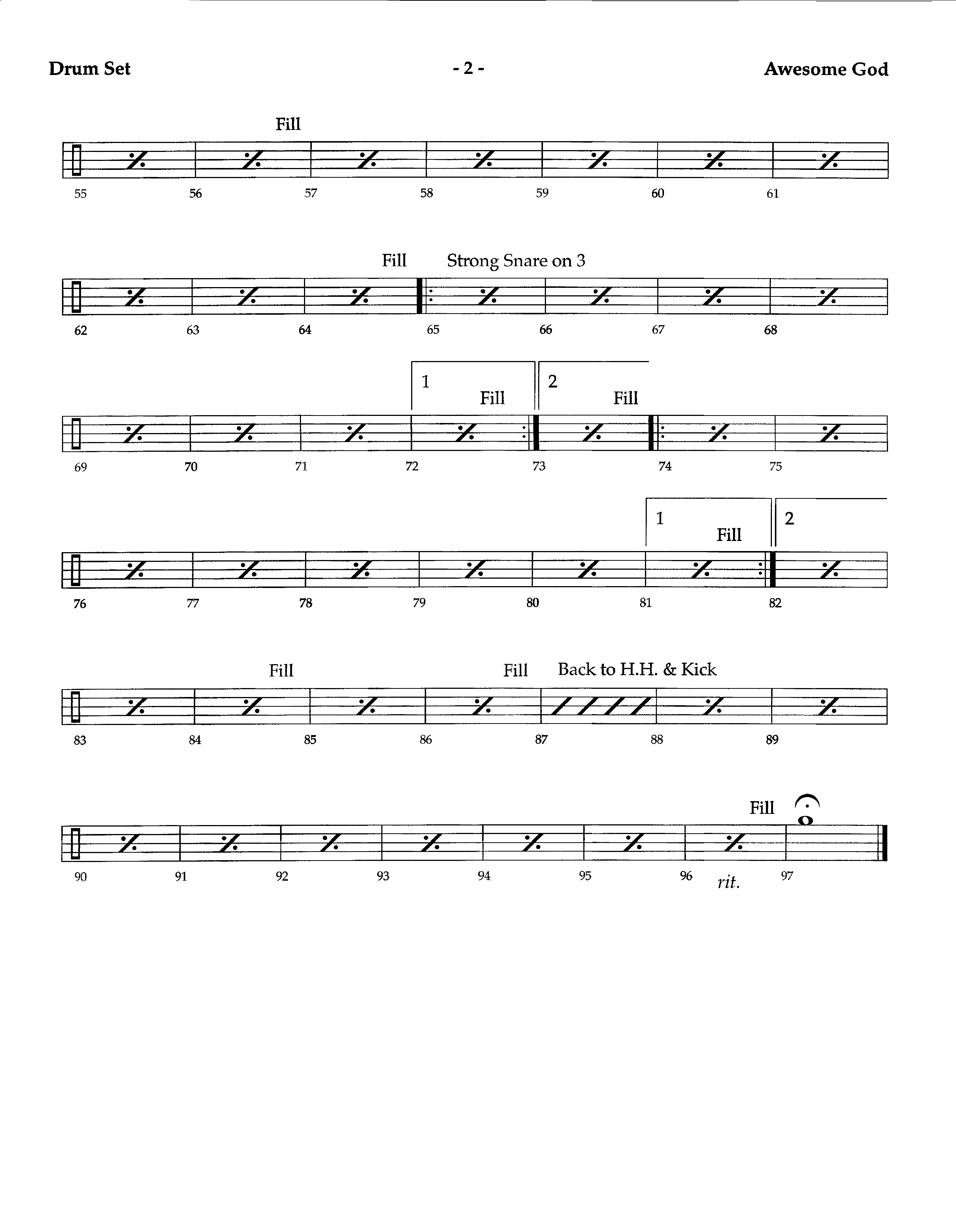 Awesome God (Instrumental) Drum Set (Lifeway Worship / Arr. Richard Kingsmore)