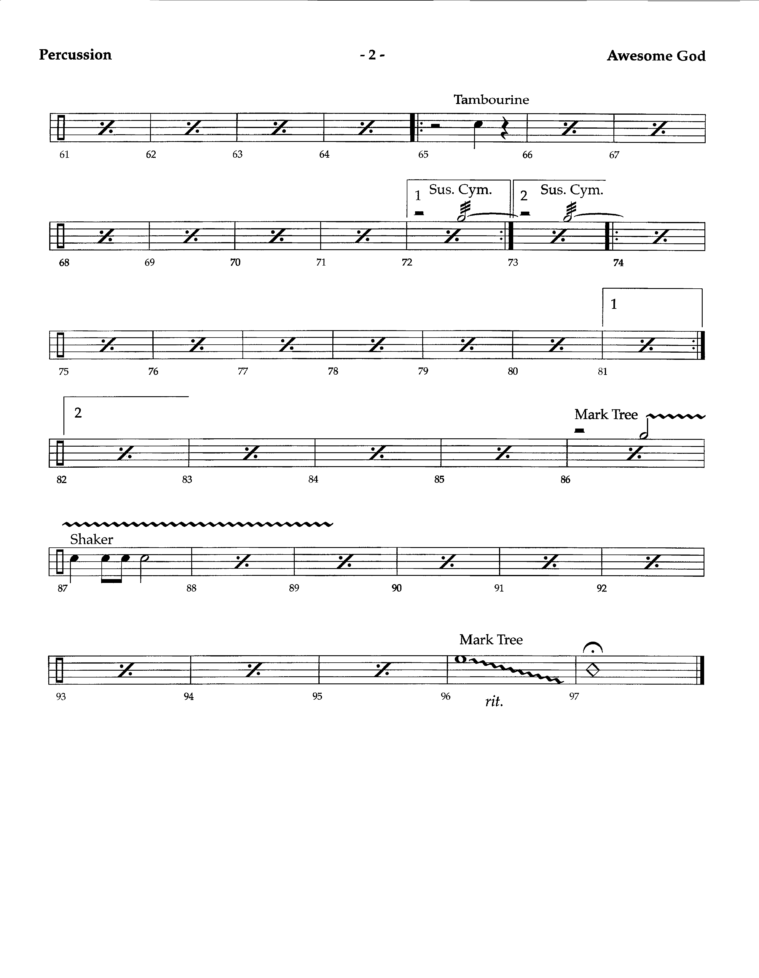 Awesome God (Instrumental) Percussion (Lifeway Worship / Arr. Richard Kingsmore)