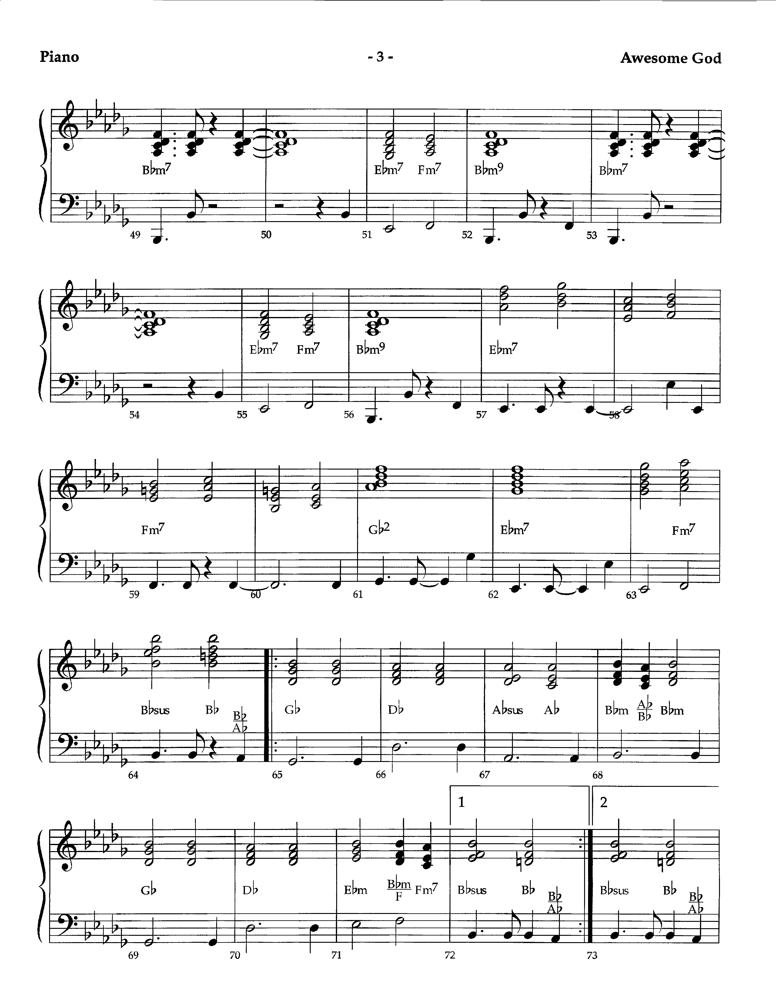 Awesome God (Instrumental) Piano Sheet (Lifeway Worship / Arr. Richard Kingsmore)