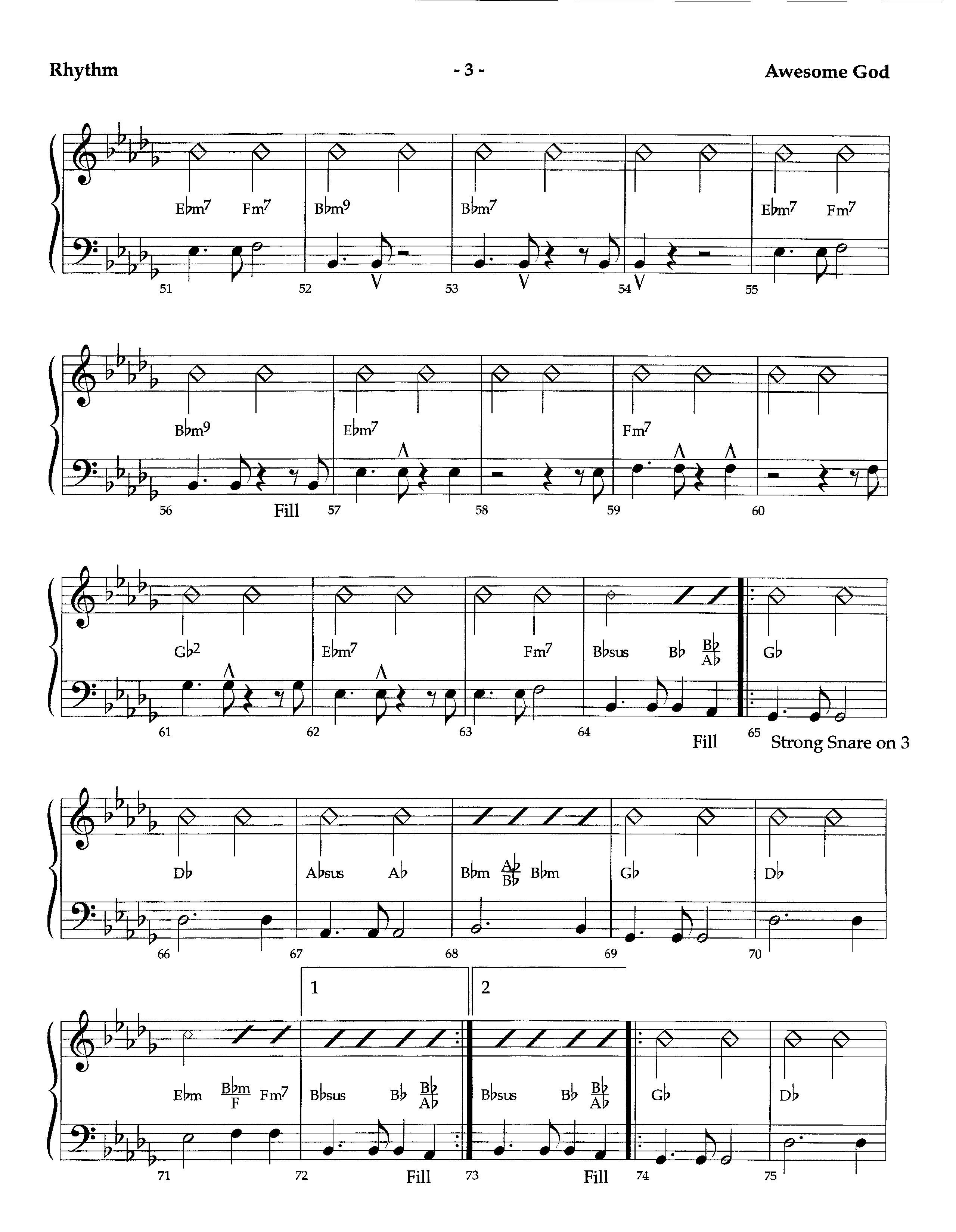 Awesome God (Instrumental) Rhythm Chart (Lifeway Worship / Arr. Richard Kingsmore)