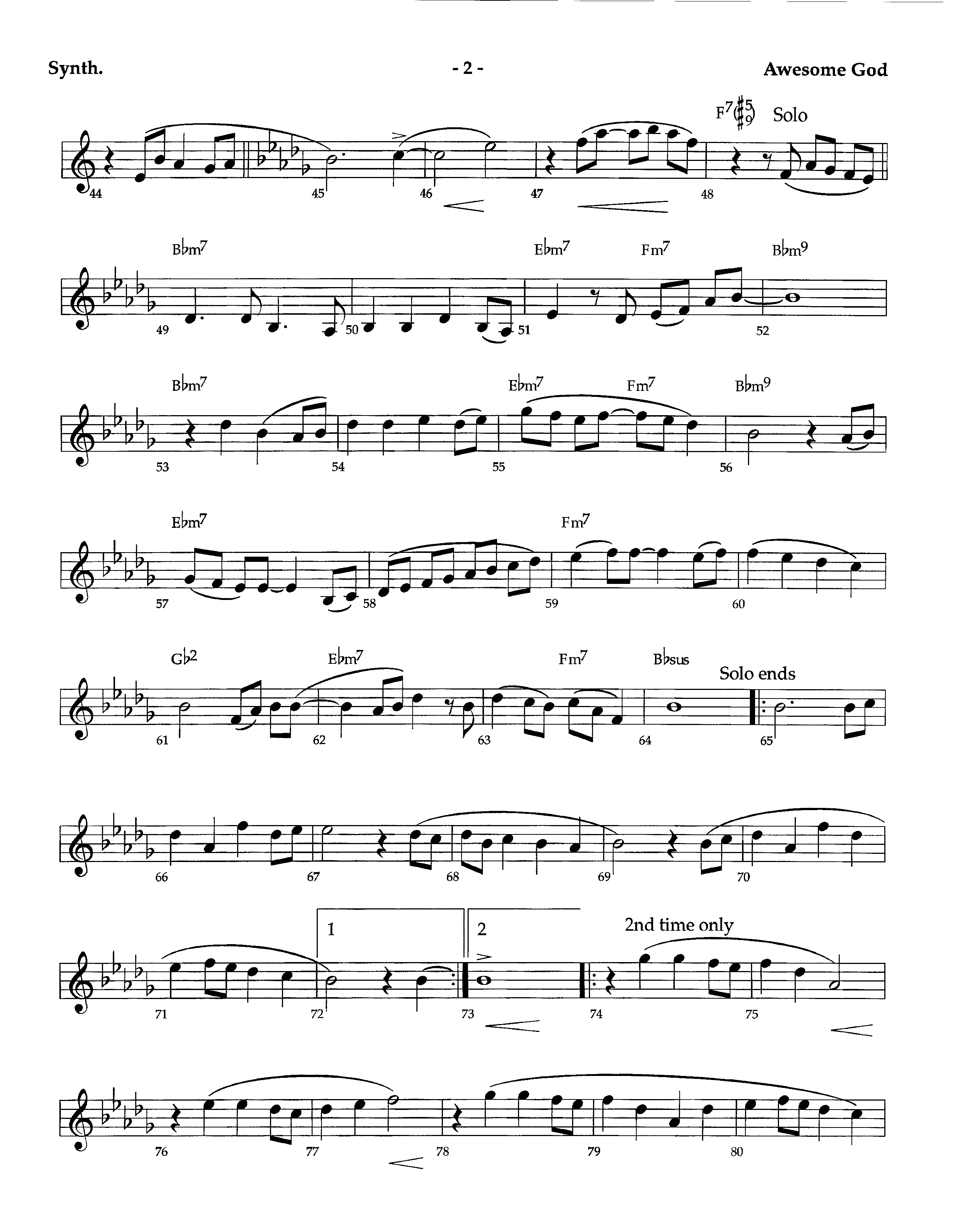 Awesome God (Instrumental) Synth (Lifeway Worship / Arr. Richard Kingsmore)