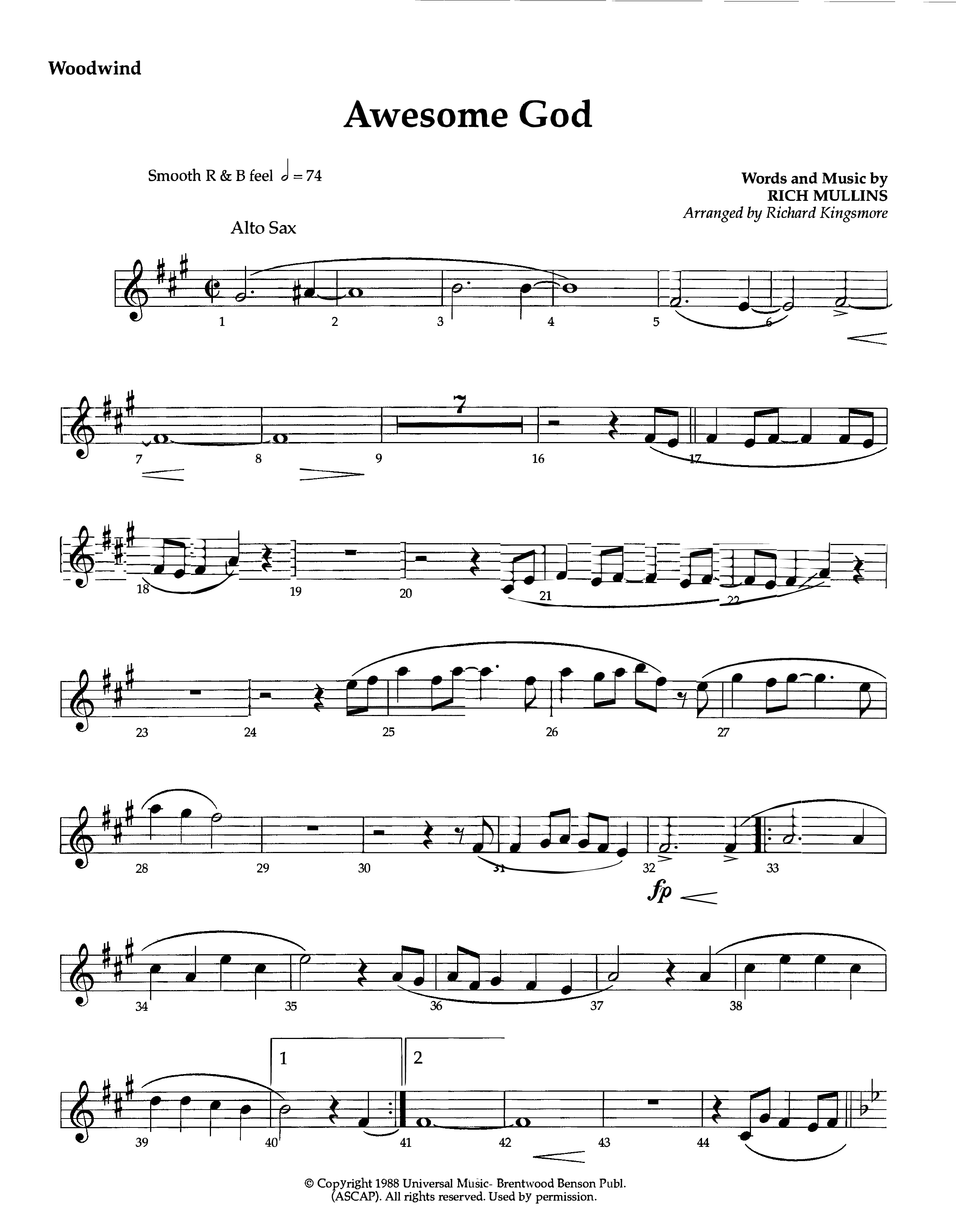 Awesome God (Instrumental) Winds (Lifeway Worship / Arr. Richard Kingsmore)