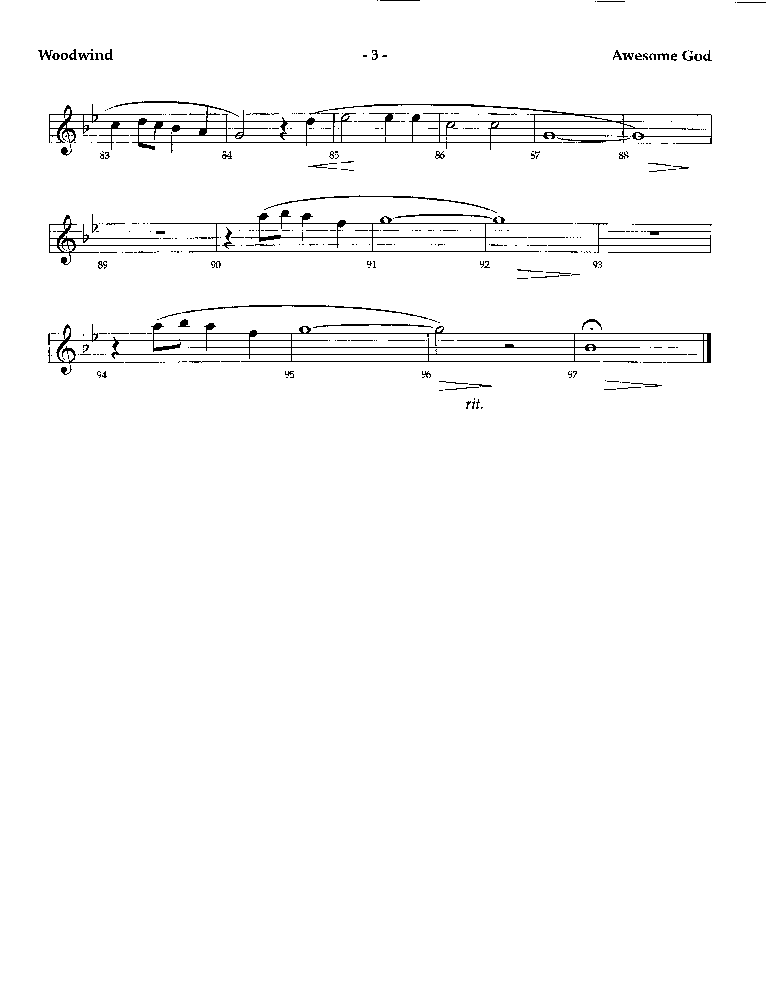 Awesome God (Instrumental) Winds (Lifeway Worship / Arr. Richard Kingsmore)