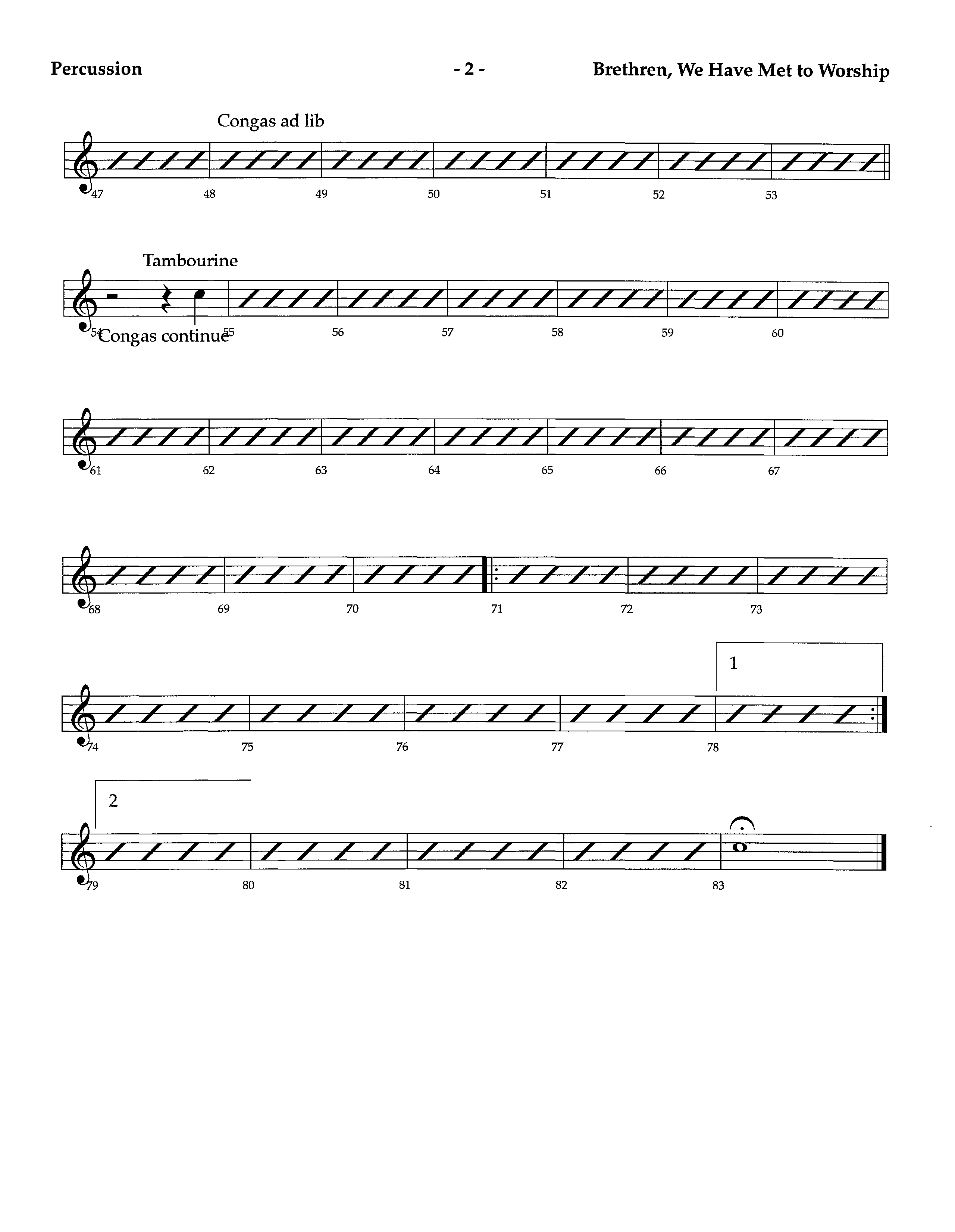 Brethren We Have Met To Worship (Instrumental) Percussion (Lifeway Worship / Arr. Richard Kingsmore)