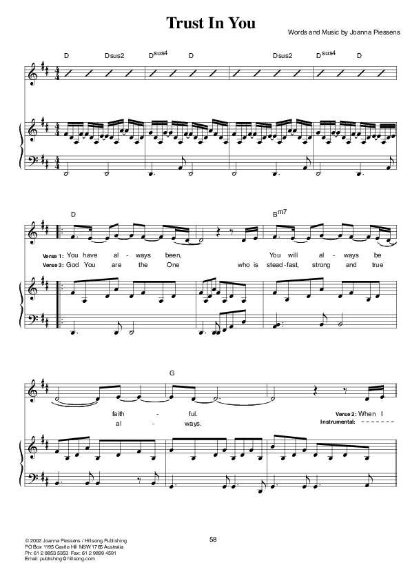 Trust In You Lead & Piano (Hillsong Worship)