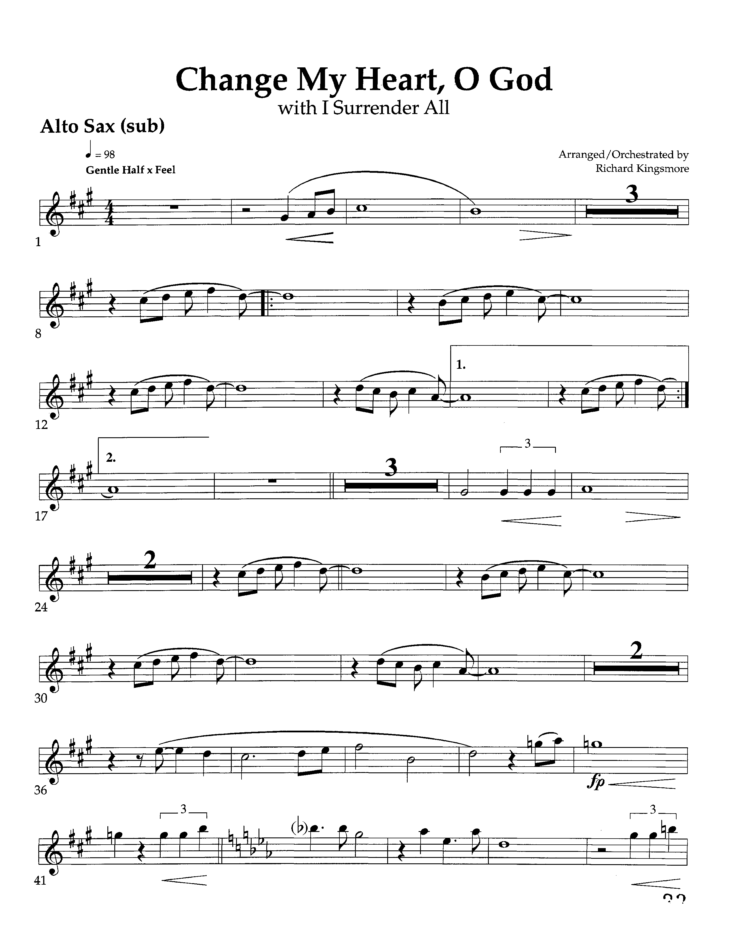 Change My Heart O God (with I Surrender All) (Instrumental) Alto Sax (Lifeway Worship / Arr. Richard Kingsmore)