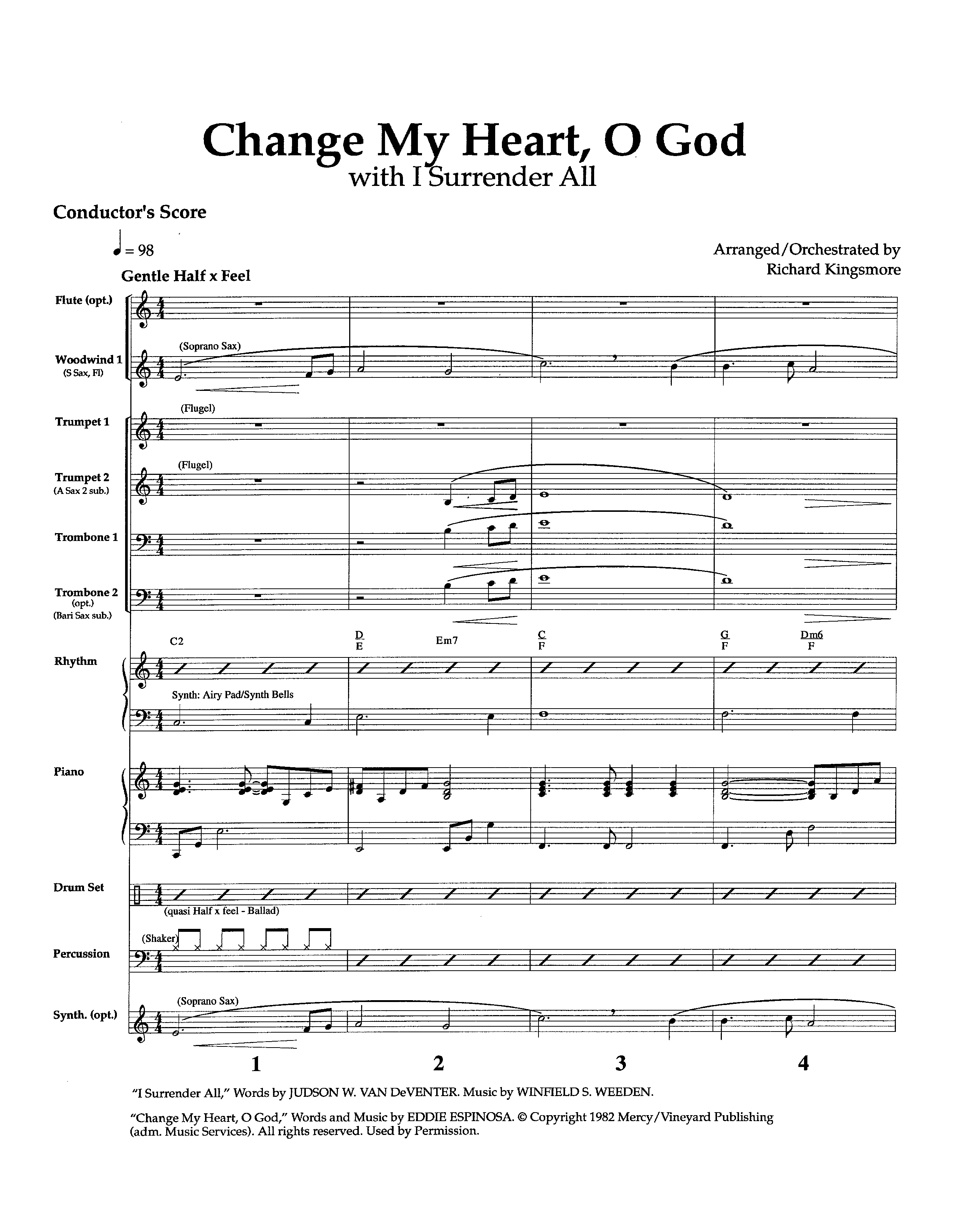 Change My Heart O God (with I Surrender All) (Instrumental) Orchestration (Lifeway Worship / Arr. Richard Kingsmore)
