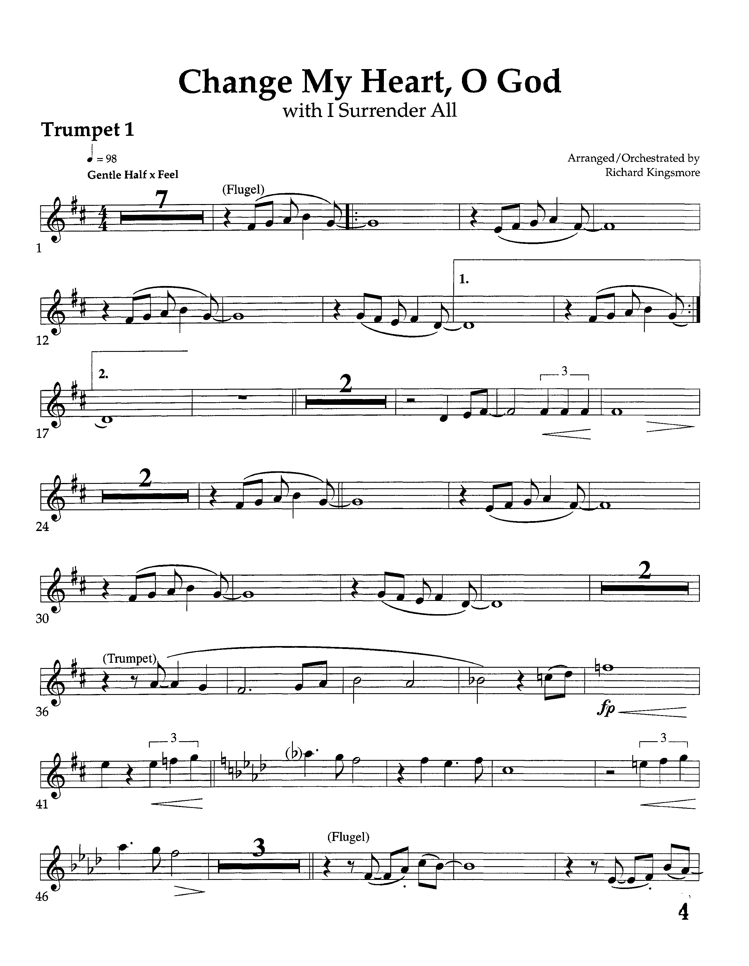 Change My Heart O God (with I Surrender All) (Instrumental) Trumpet 1 (Lifeway Worship / Arr. Richard Kingsmore)