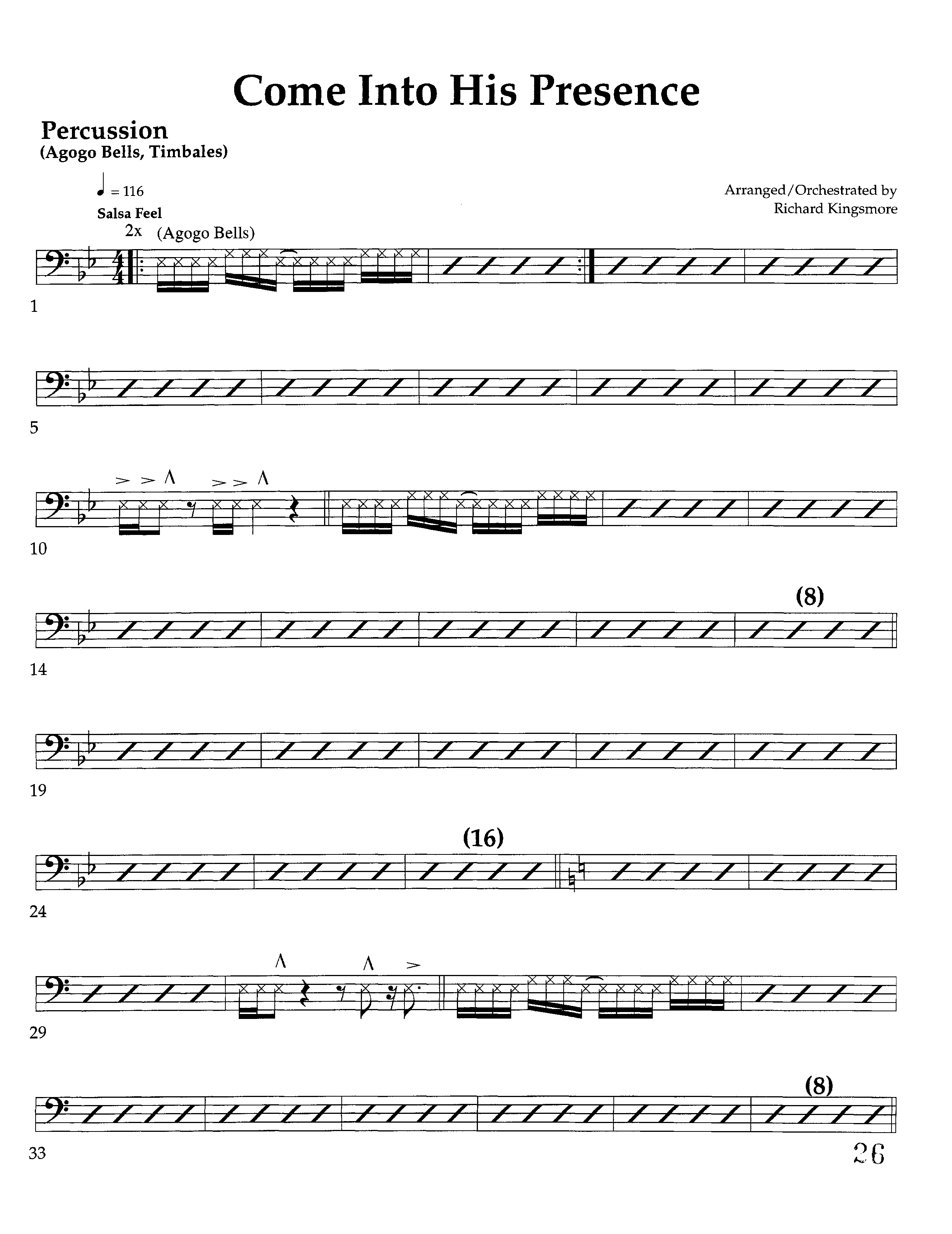 Come Into His Presence (Instrumental) Percussion (Lifeway Worship / Arr. Richard Kingsmore)