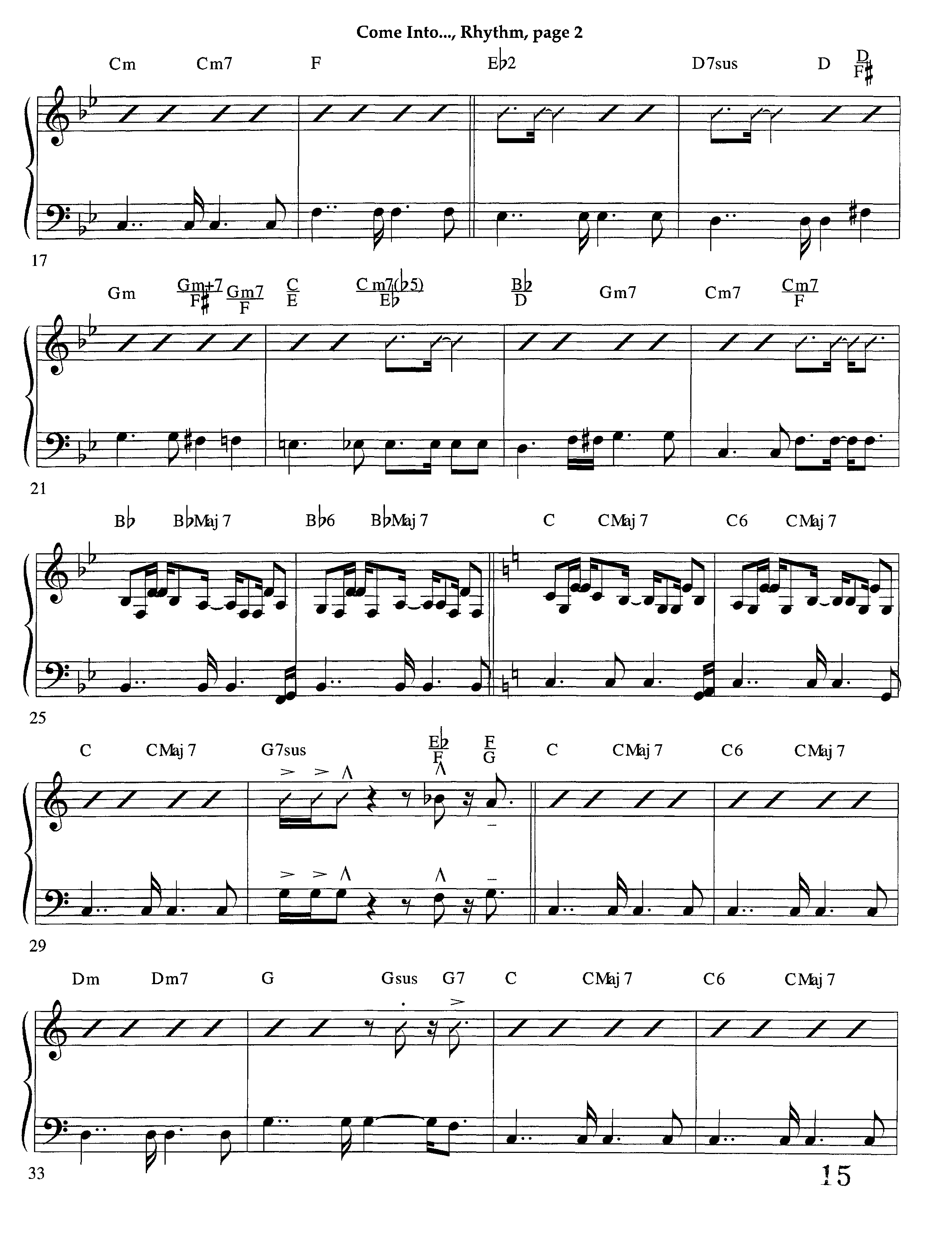 Come Into His Presence (Instrumental) Rhythm Chart (Lifeway Worship / Arr. Richard Kingsmore)