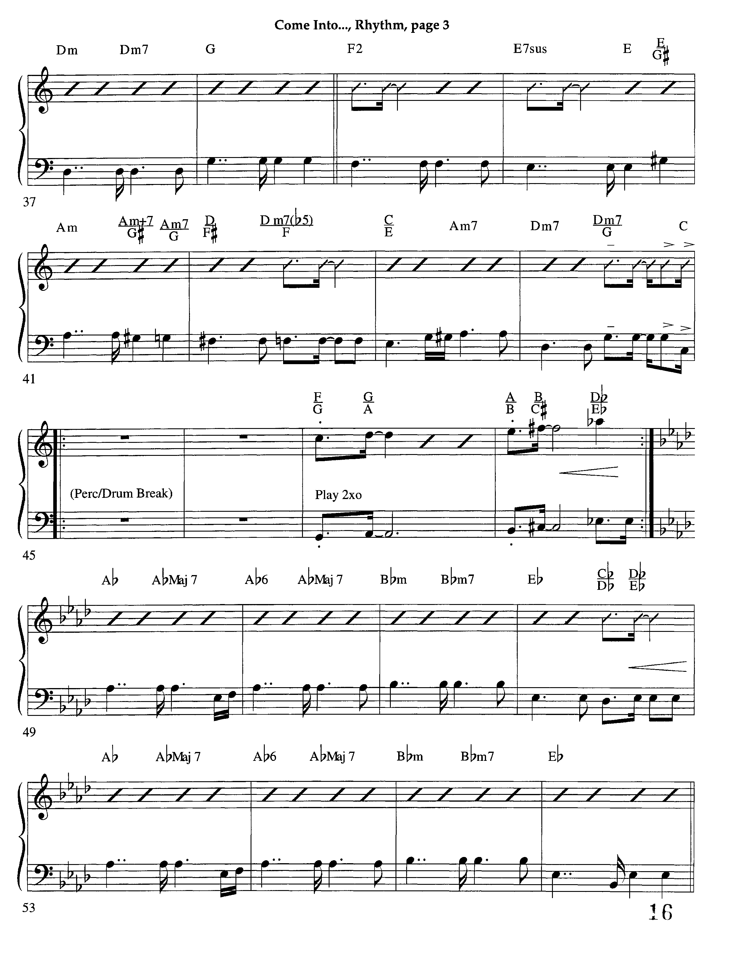 Come Into His Presence (Instrumental) Rhythm Chart (Lifeway Worship / Arr. Richard Kingsmore)