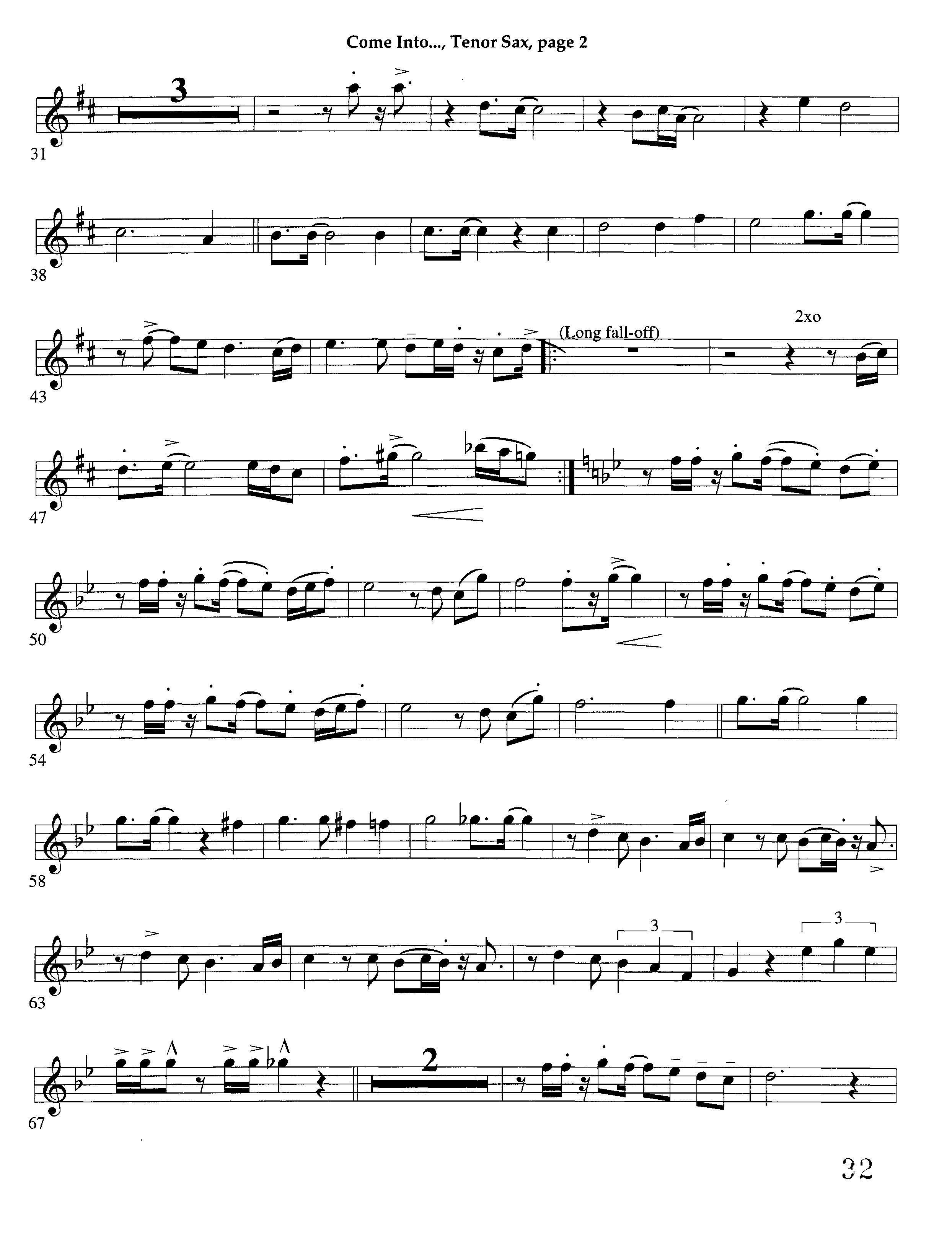 Come Into His Presence (Instrumental) Tenor Sax 1 (Lifeway Worship / Arr. Richard Kingsmore)