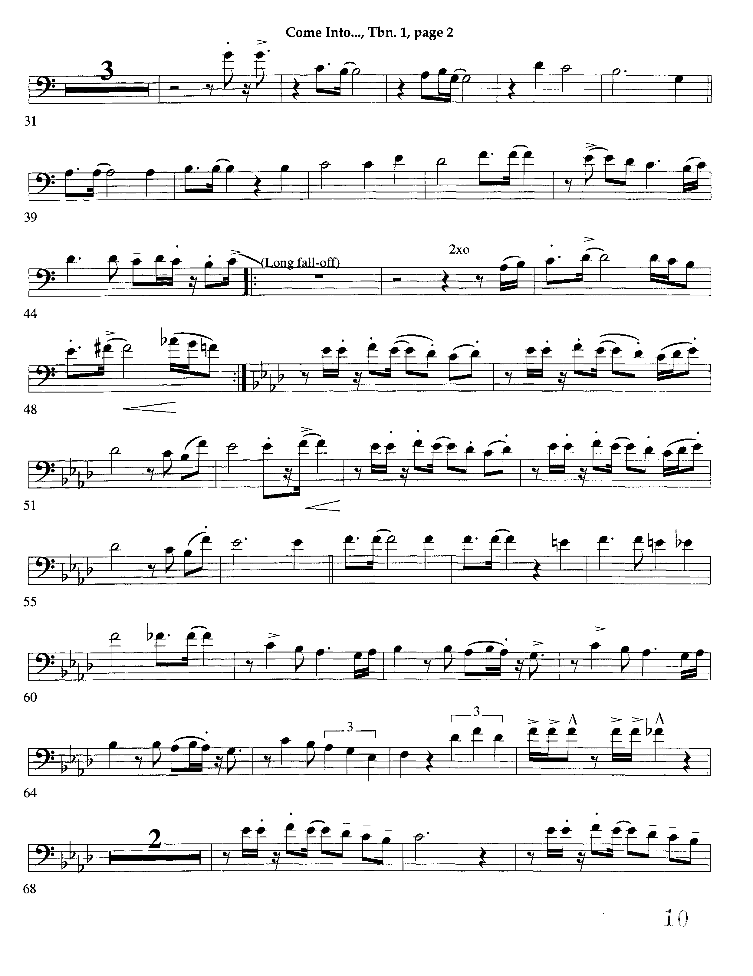 Come Into His Presence (Instrumental) Trombone 1 (Lifeway Worship / Arr. Richard Kingsmore)