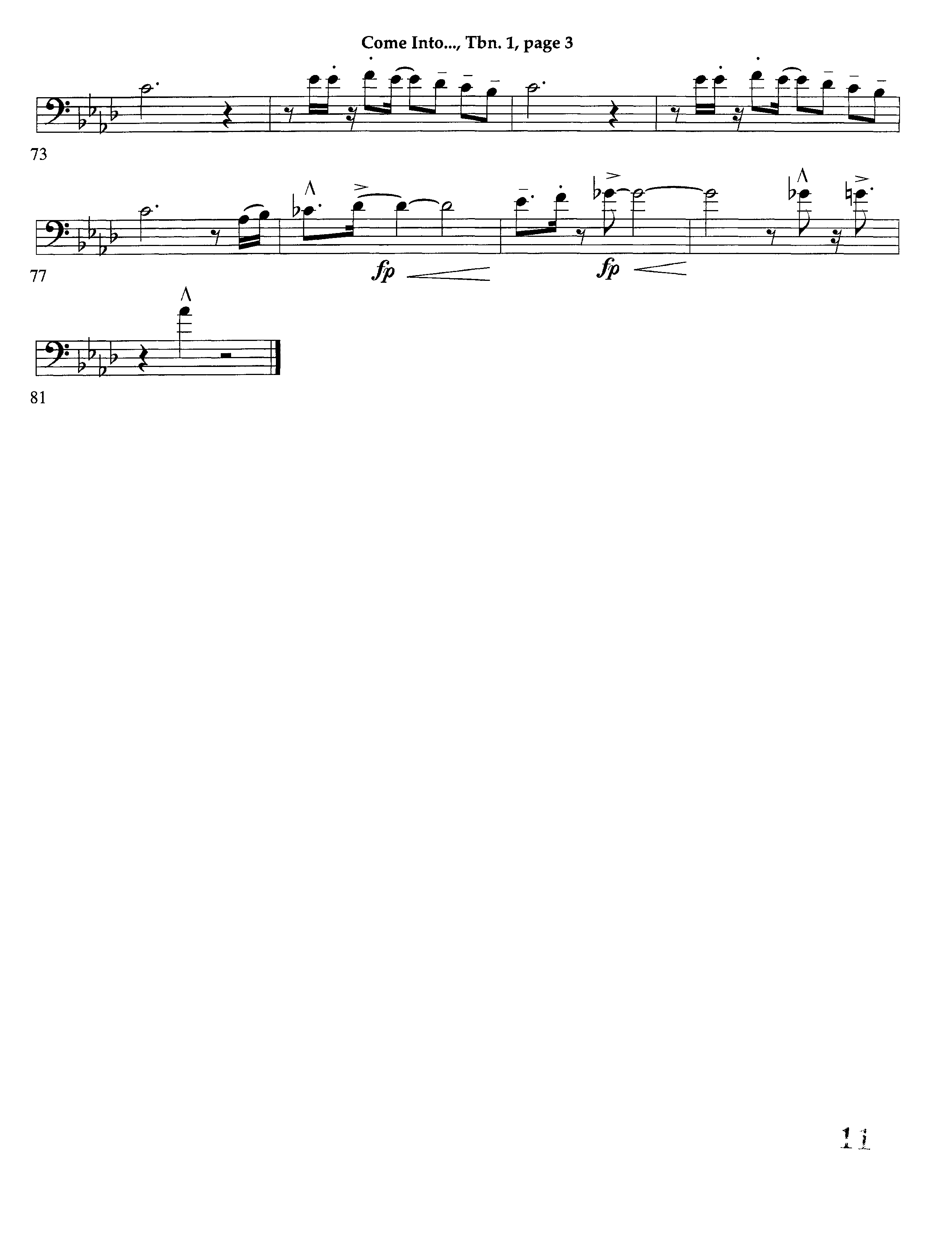 Come Into His Presence (Instrumental) Trombone 1 (Lifeway Worship / Arr. Richard Kingsmore)