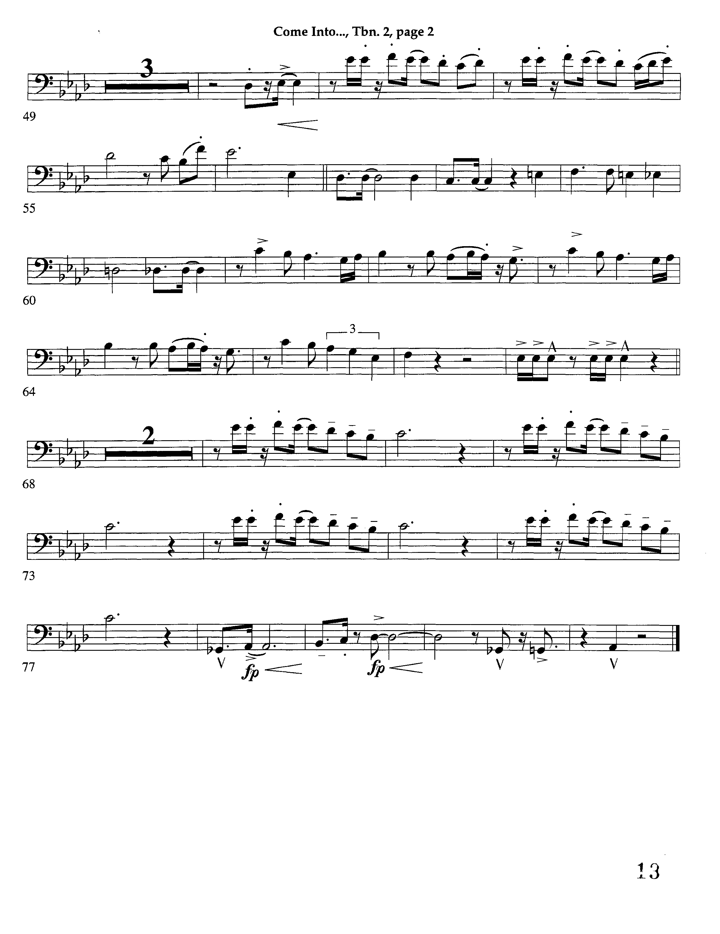 Come Into His Presence (Instrumental) Trombone 2 (Lifeway Worship / Arr. Richard Kingsmore)