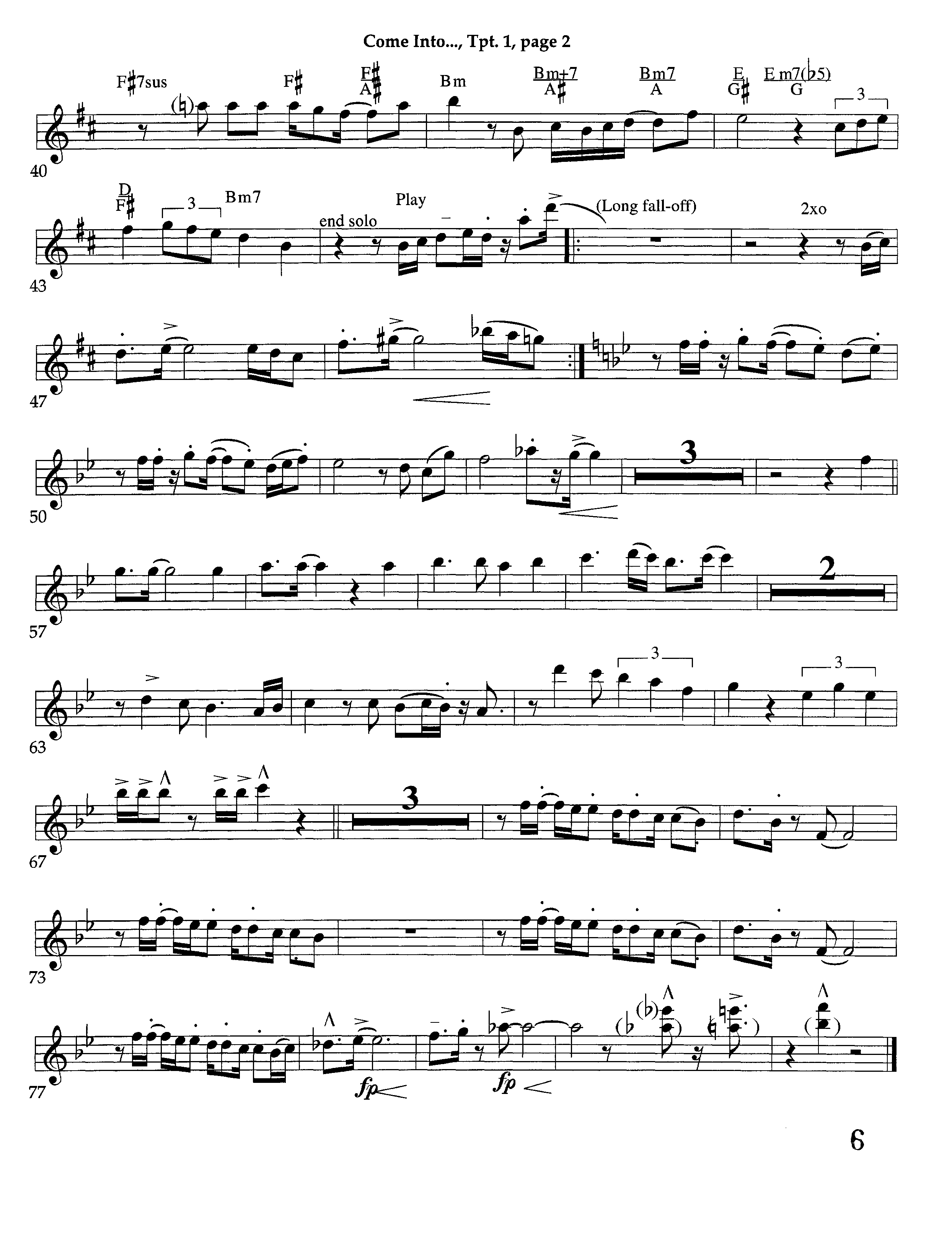 Come Into His Presence (Instrumental) Trumpet 1 (Lifeway Worship / Arr. Richard Kingsmore)