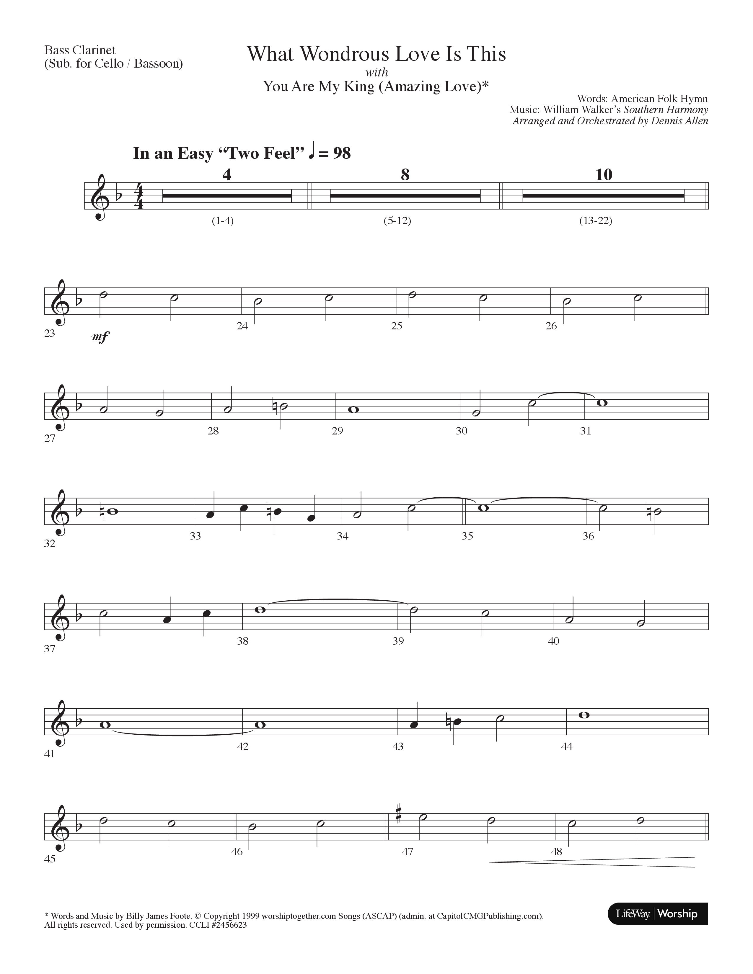 What Wondrous Love Is This (with You Are My King (Amazing Love)) (Choral Anthem SATB) Bass Clarinet (Lifeway Choral / Arr. Dennis Allen)