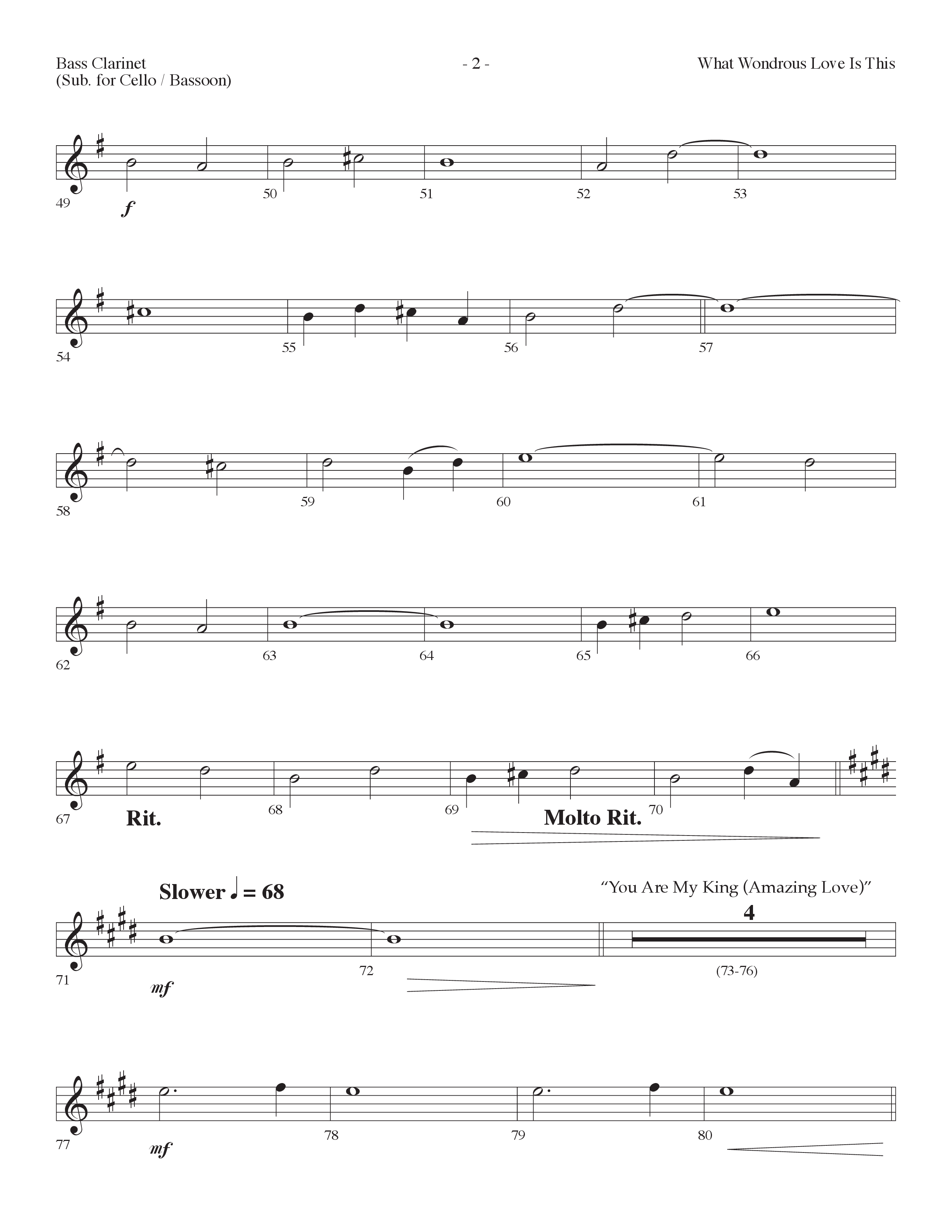What Wondrous Love Is This (with You Are My King (Amazing Love)) (Choral Anthem SATB) Bass Clarinet (Lifeway Choral / Arr. Dennis Allen)
