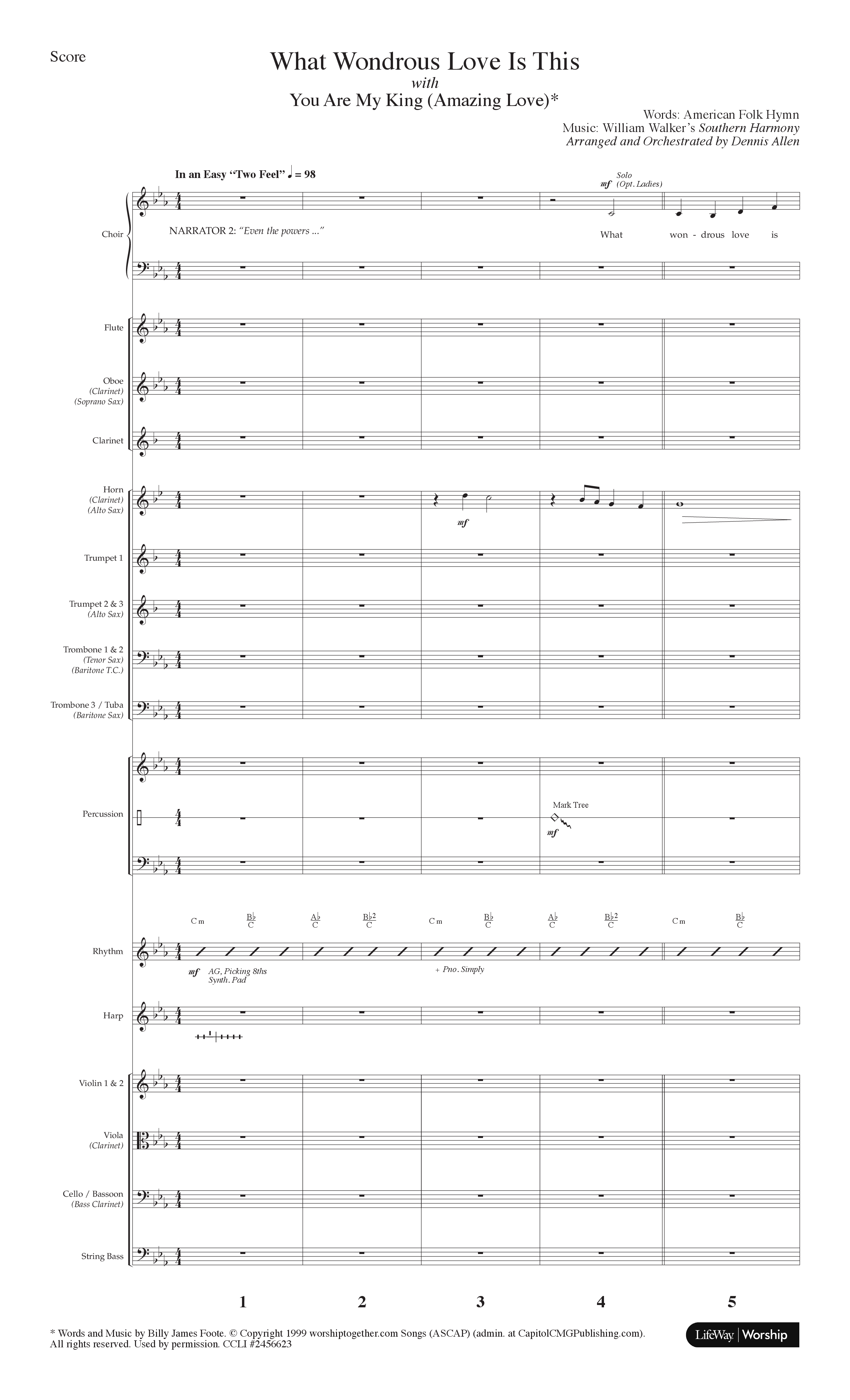 What Wondrous Love Is This (with You Are My King (Amazing Love)) (Choral Anthem SATB) Conductor's Score (Lifeway Choral / Arr. Dennis Allen)