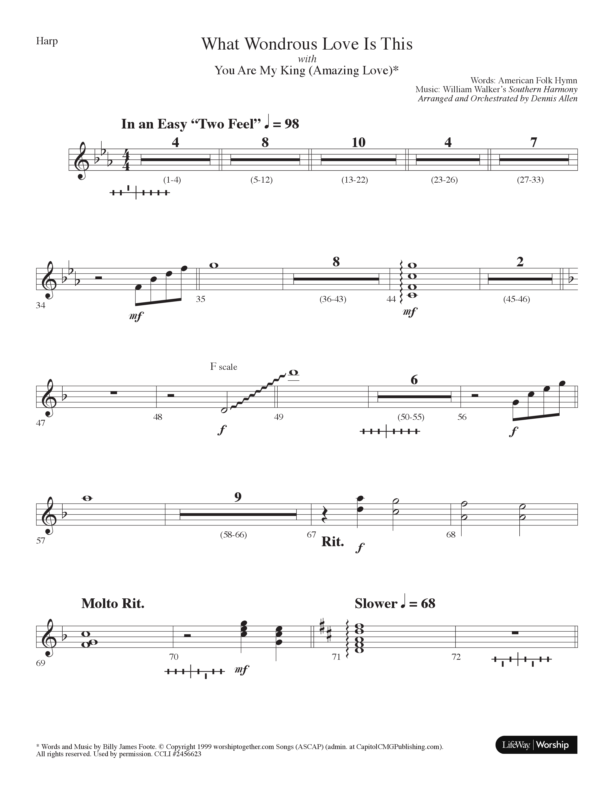 What Wondrous Love Is This (with You Are My King (Amazing Love)) (Choral Anthem SATB) Harp (Lifeway Choral / Arr. Dennis Allen)