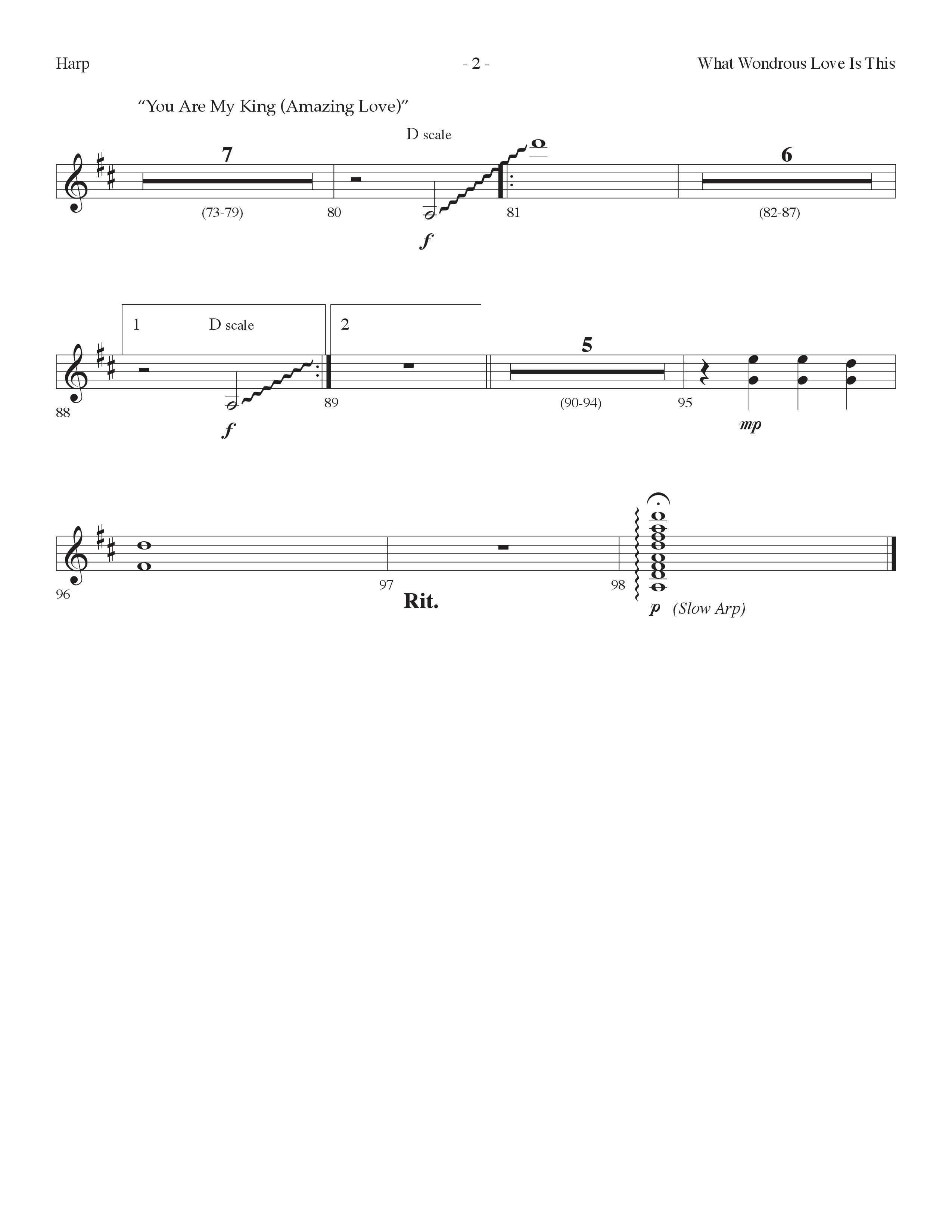 What Wondrous Love Is This (with You Are My King (Amazing Love)) (Choral Anthem SATB) Harp (Lifeway Choral / Arr. Dennis Allen)