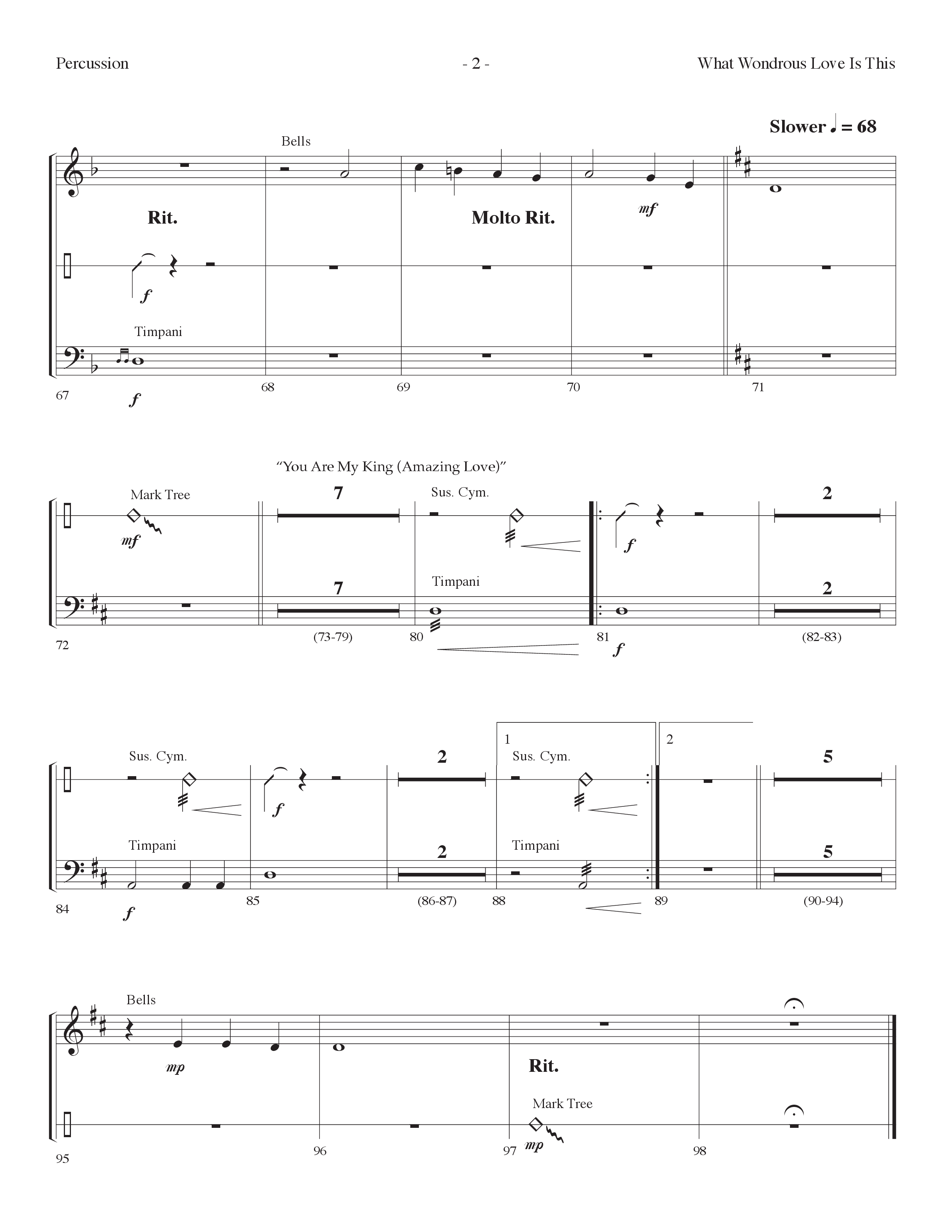 What Wondrous Love Is This (with You Are My King (Amazing Love)) (Choral Anthem SATB) Percussion (Lifeway Choral / Arr. Dennis Allen)