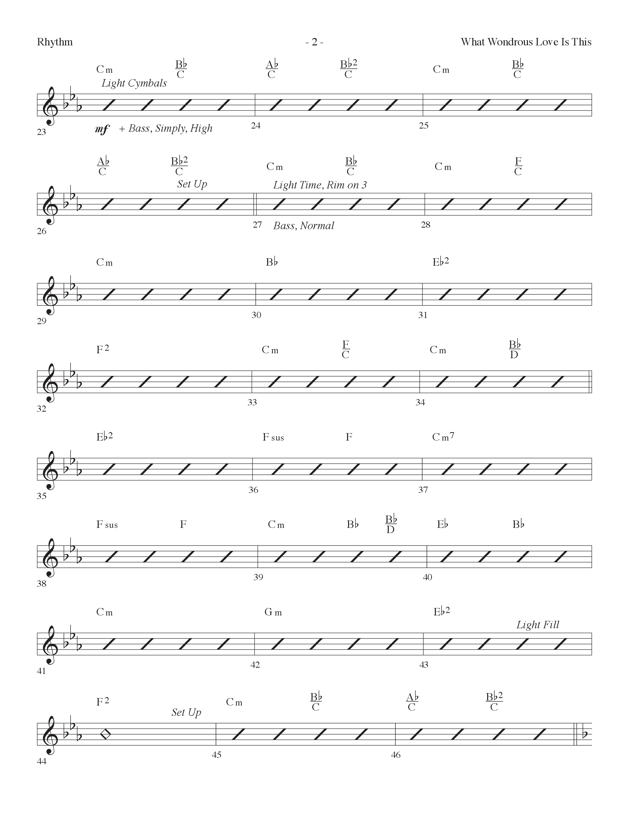 What Wondrous Love Is This (with You Are My King (Amazing Love)) (Choral Anthem SATB) Rhythm Chart (Lifeway Choral / Arr. Dennis Allen)