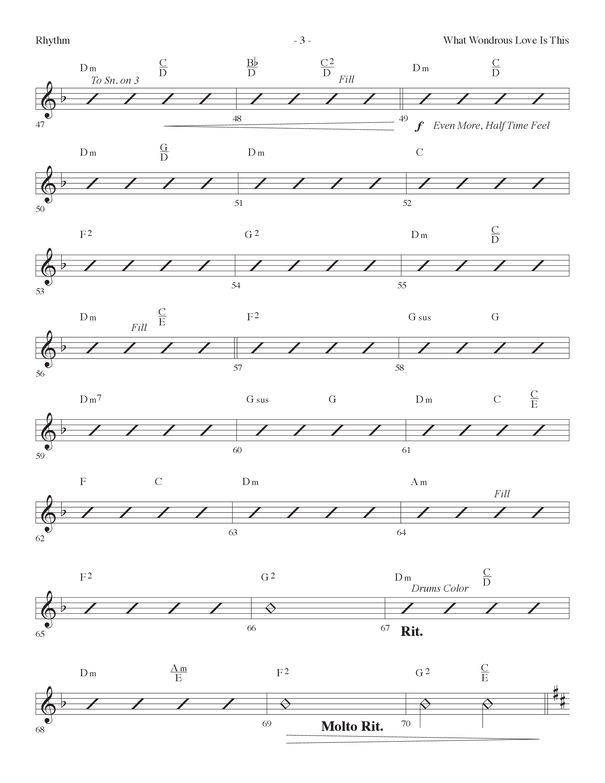 What Wondrous Love Is This (with You Are My King (Amazing Love)) (Choral Anthem SATB) Rhythm Chart (Lifeway Choral / Arr. Dennis Allen)