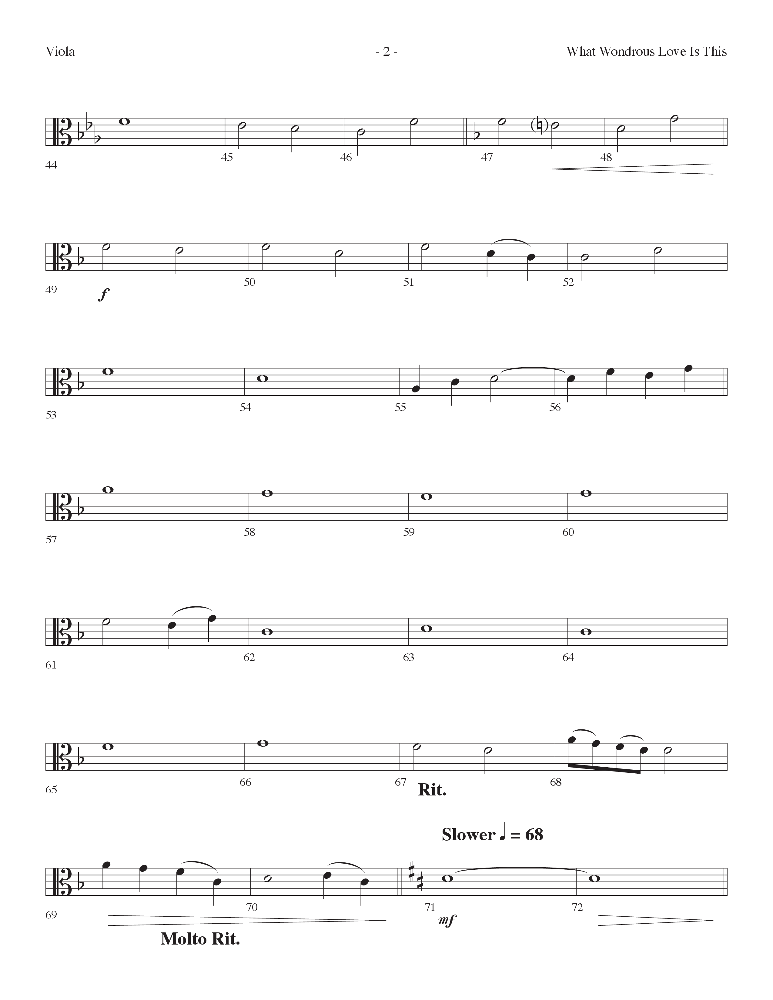 What Wondrous Love Is This (with You Are My King (Amazing Love)) (Choral Anthem SATB) Viola (Lifeway Choral / Arr. Dennis Allen)