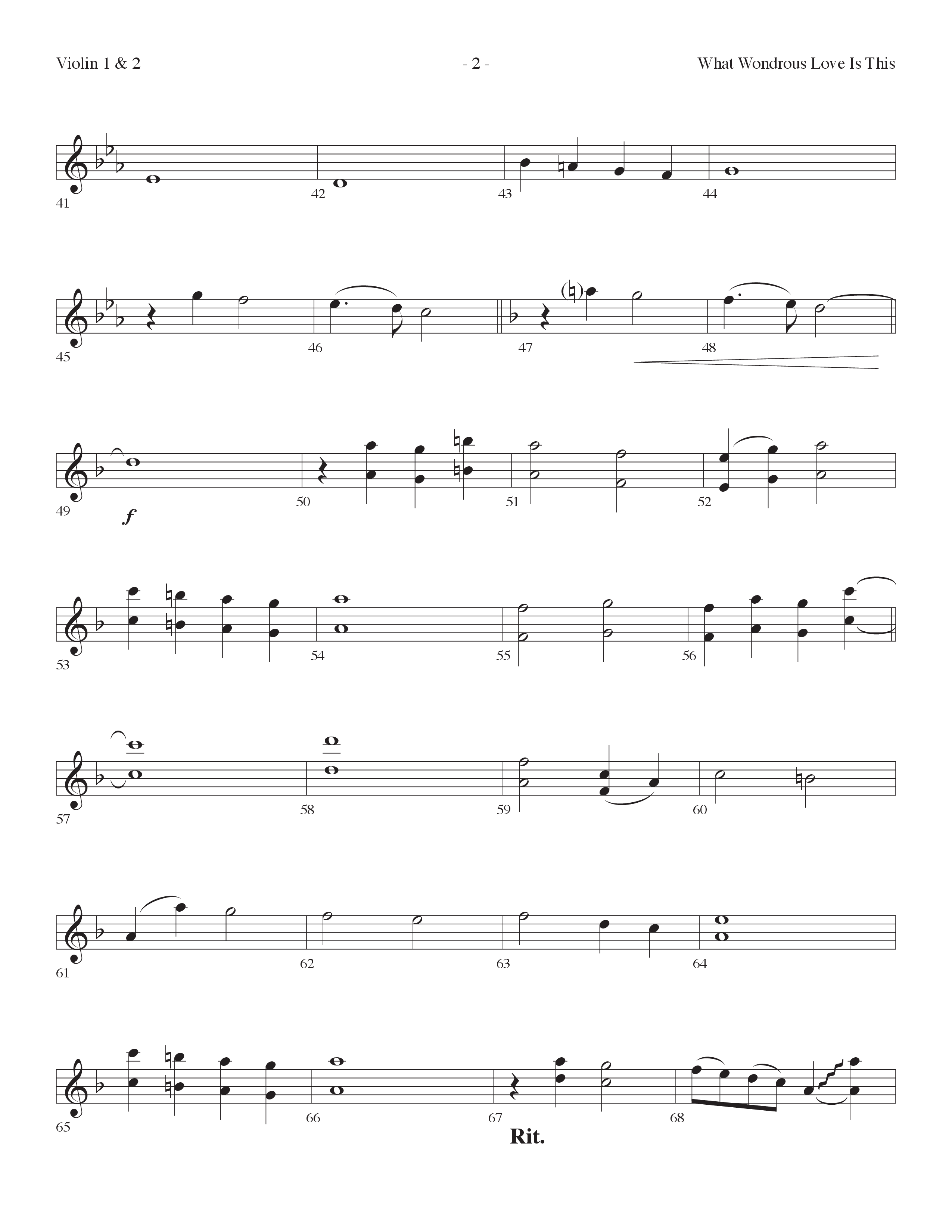 What Wondrous Love Is This (with You Are My King (Amazing Love)) (Choral Anthem SATB) Violin 1/2 (Lifeway Choral / Arr. Dennis Allen)