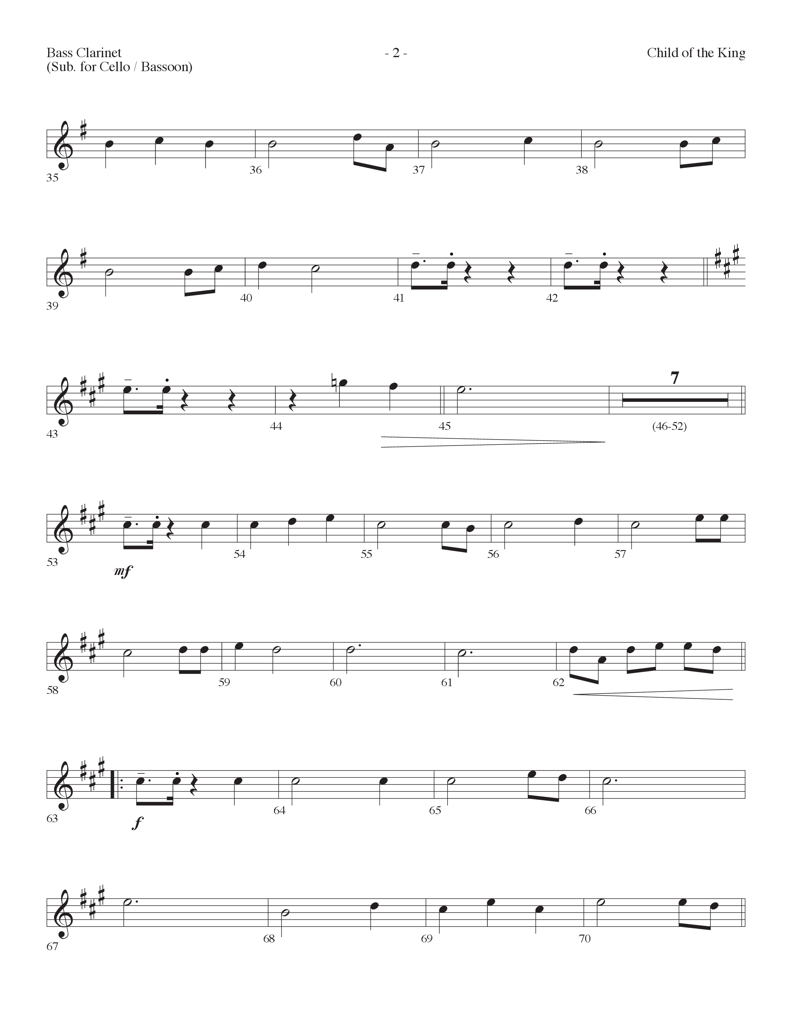 Child Of The King (Choral Anthem SATB) Bass Clarinet (Lifeway Choral / Arr. Dennis Allen)