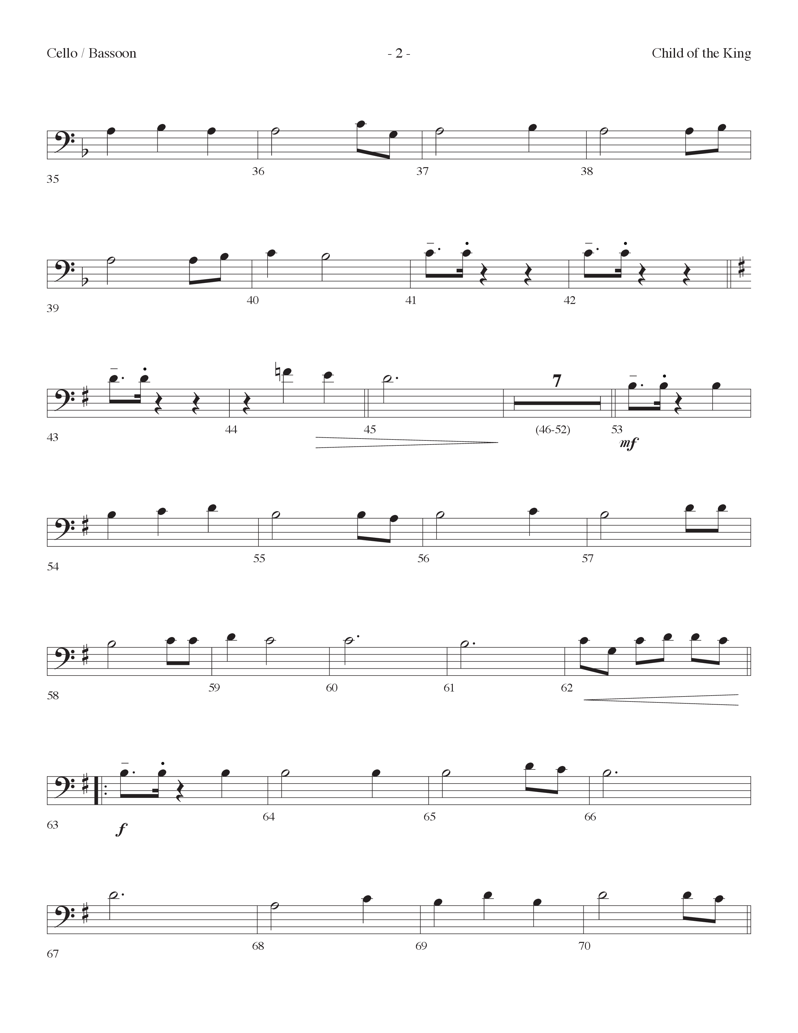 Child Of The King (Choral Anthem SATB) Cello (Lifeway Choral / Arr. Dennis Allen)