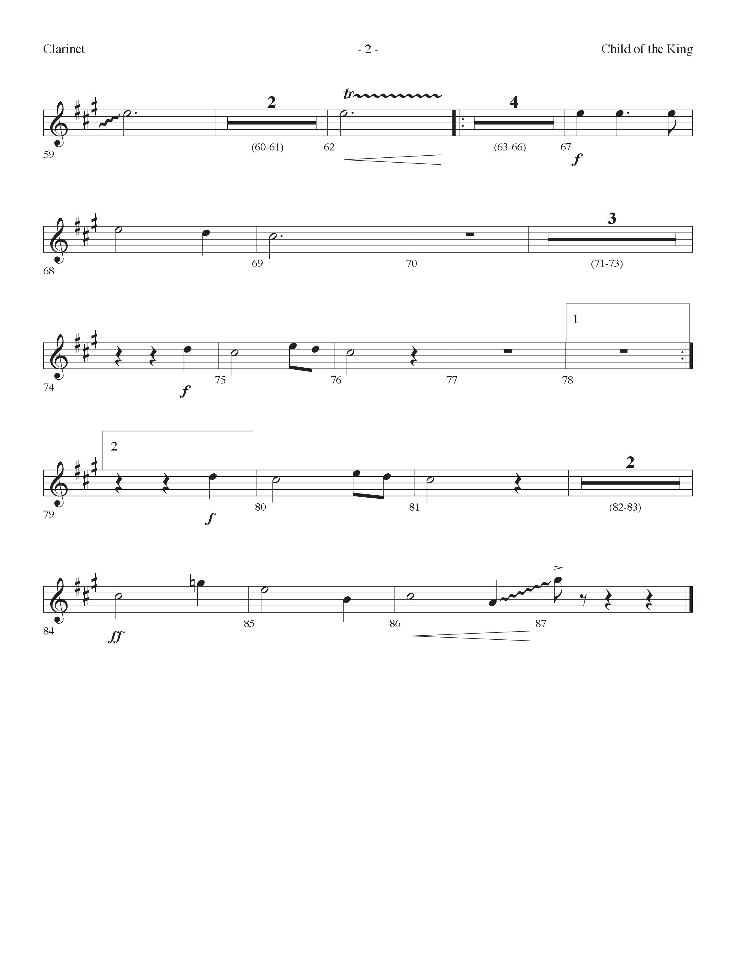 Child Of The King (Choral Anthem SATB) Clarinet (Lifeway Choral / Arr. Dennis Allen)