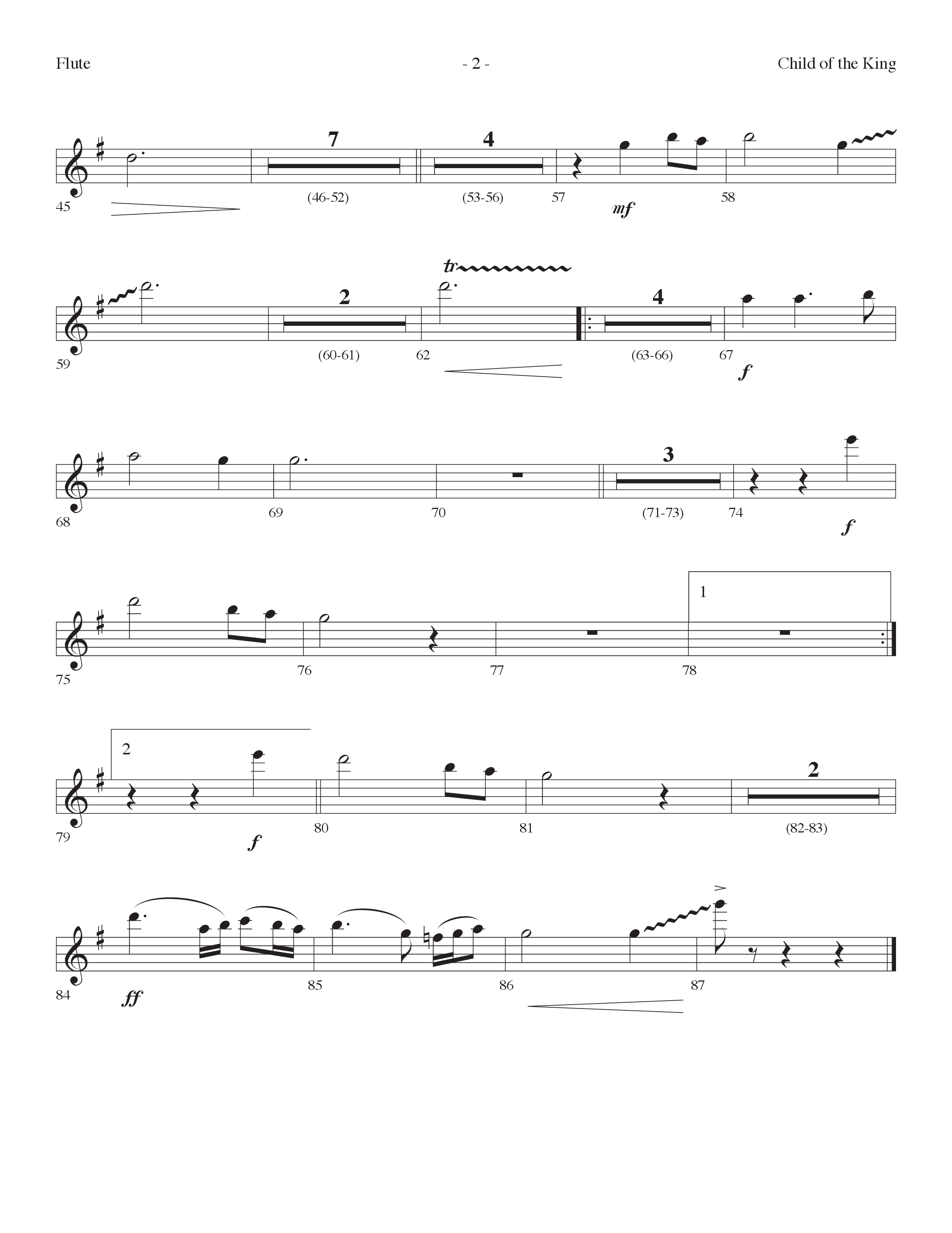 Child Of The King (Choral Anthem SATB) Flute (Lifeway Choral / Arr. Dennis Allen)